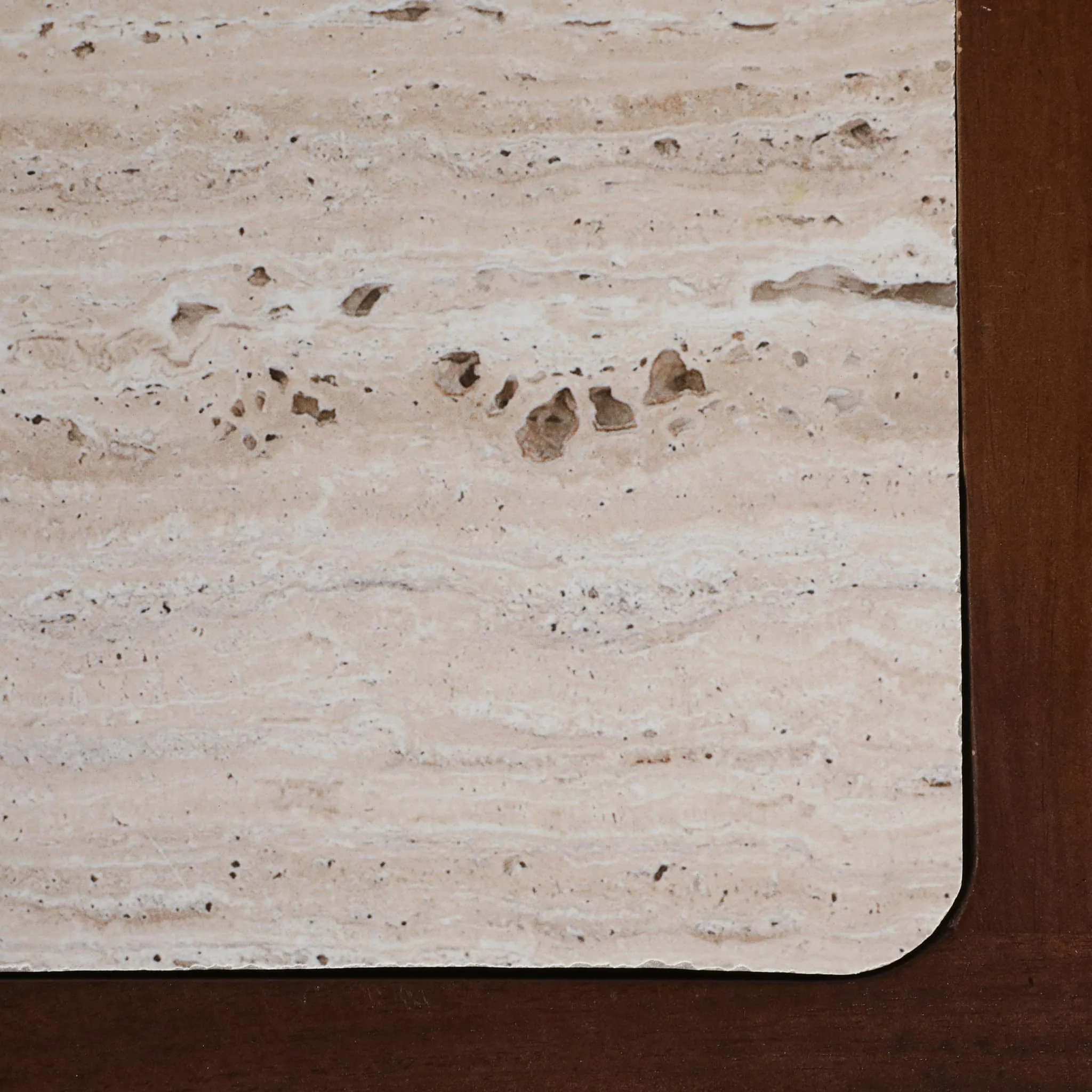 42x30" Travertine Inlay Console Table, Brown - Image 7