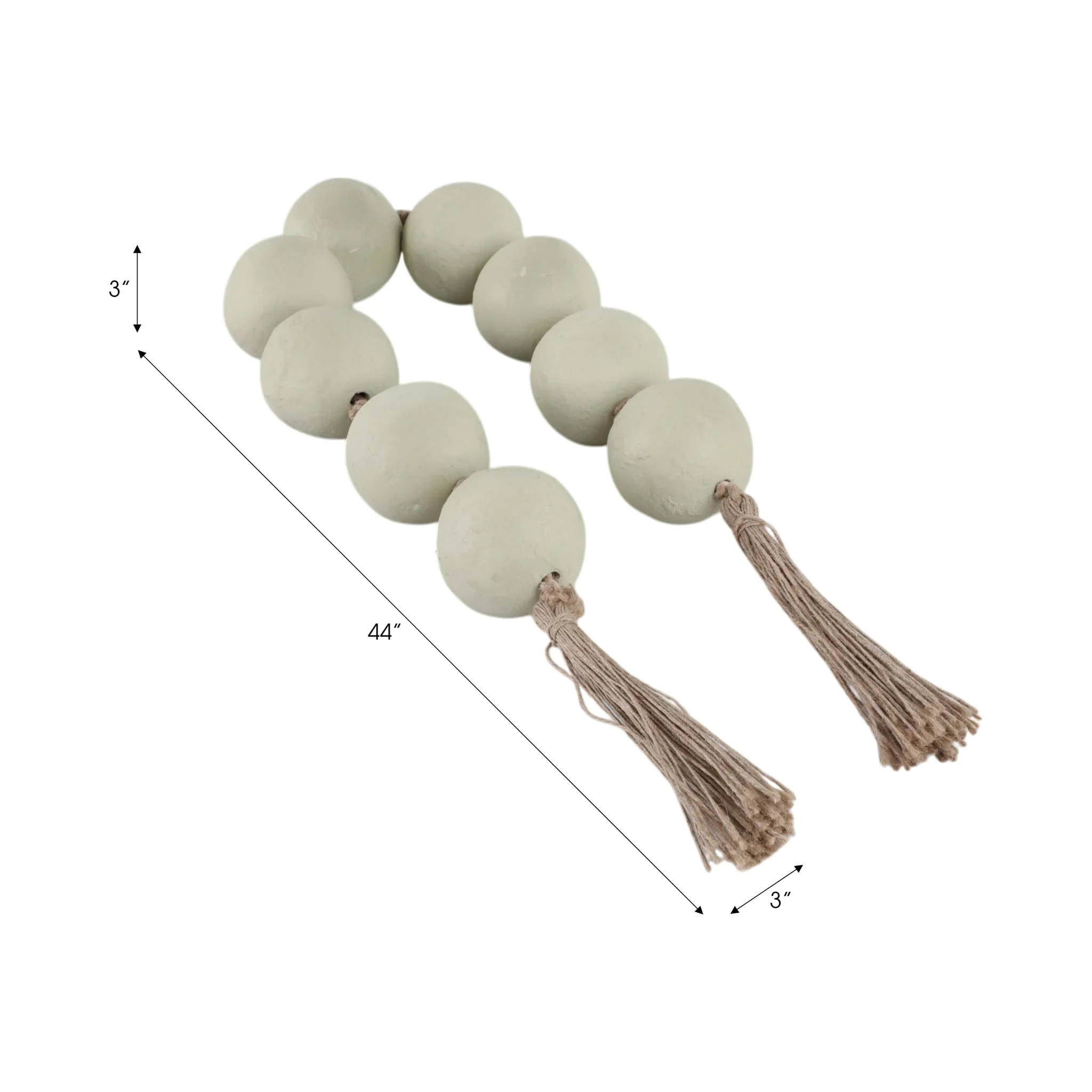44x3" Ecomix Bead Garland, Sage Green - Image 6