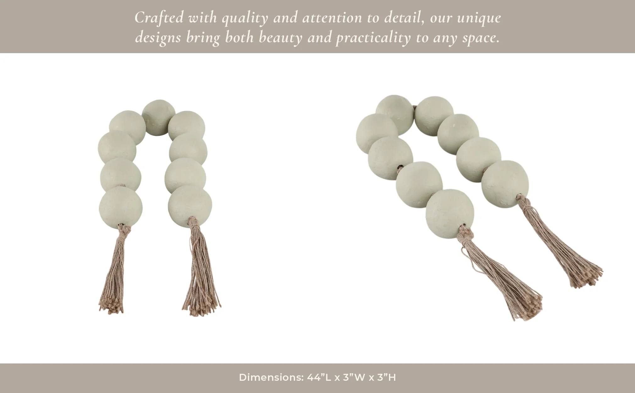 44x3" Ecomix Bead Garland, Sage Green - Image 9