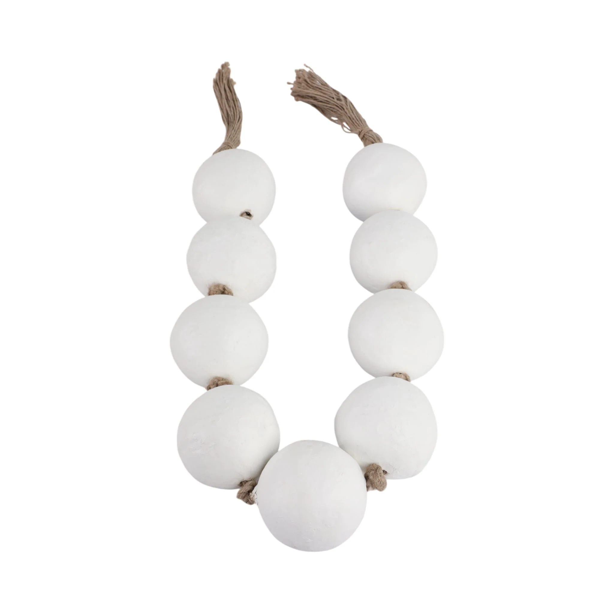 44x3" Ecomix Bead Garland, White - Image 3