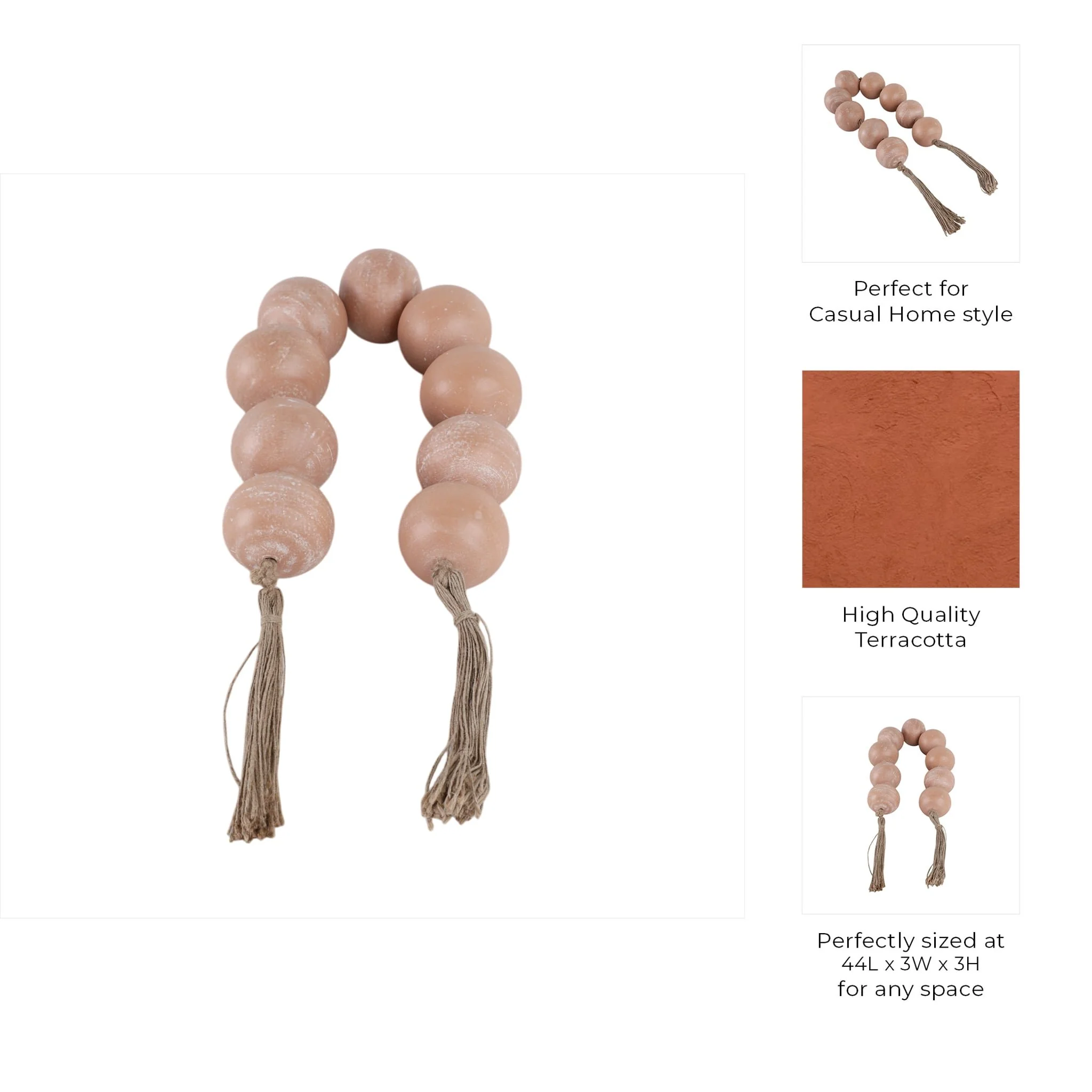 44x3" Terracotta, Bead Garland - Image 7