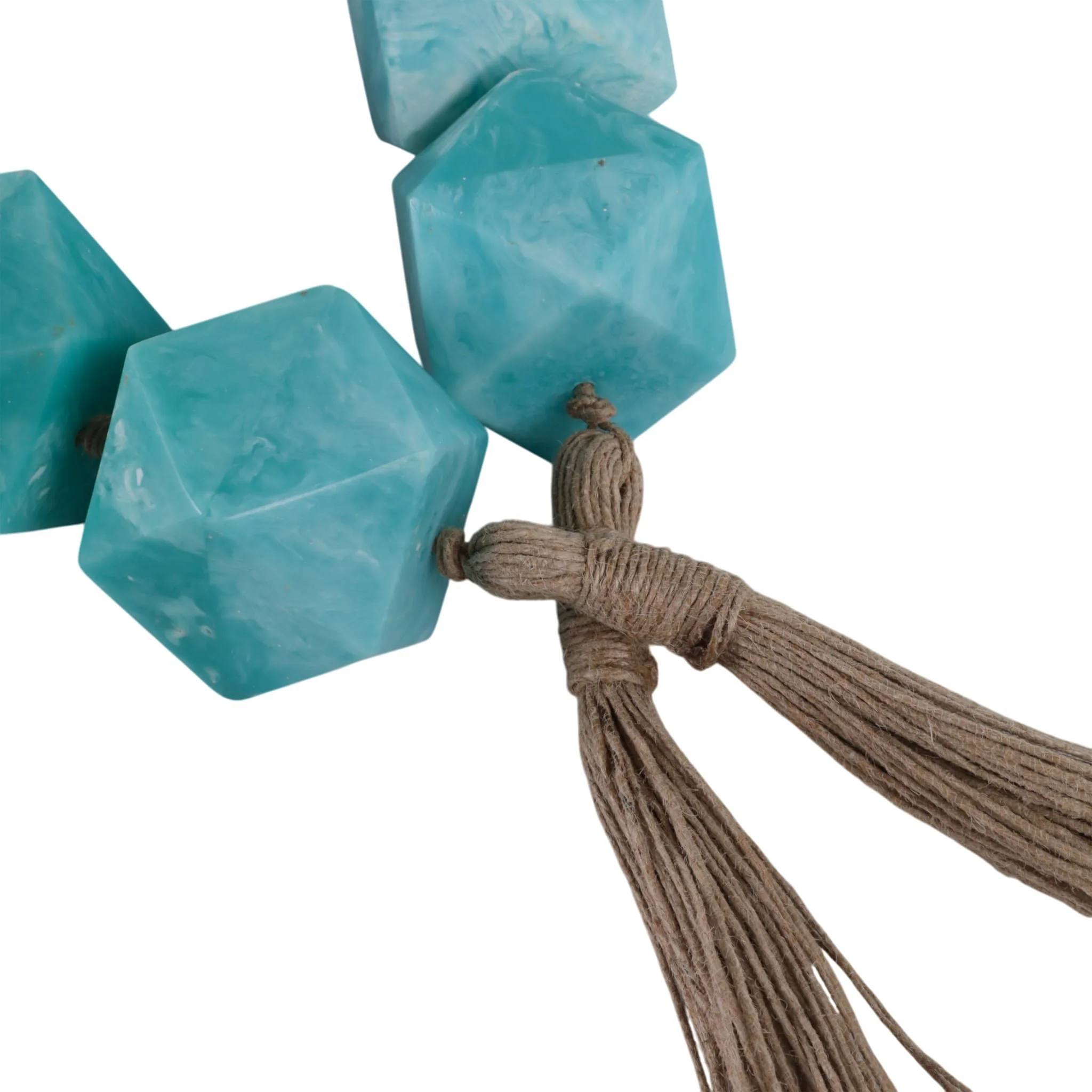 45x2" Geo Carved Bead Garland, Blue - Image 5