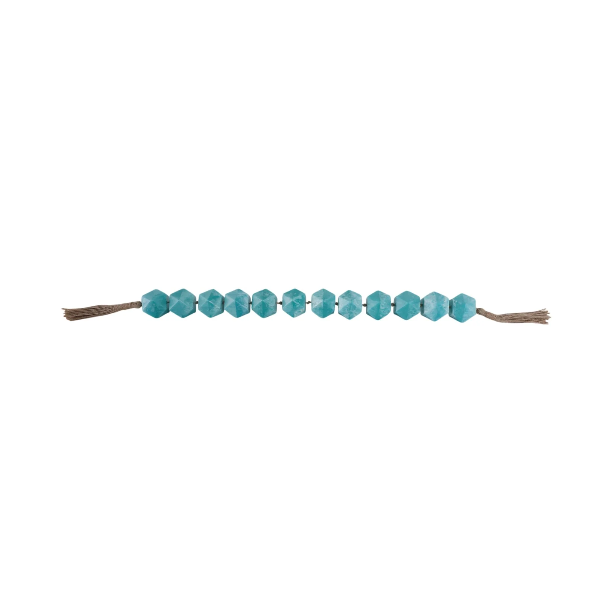 45x2" Geo Carved Bead Garland, Blue - Image 6