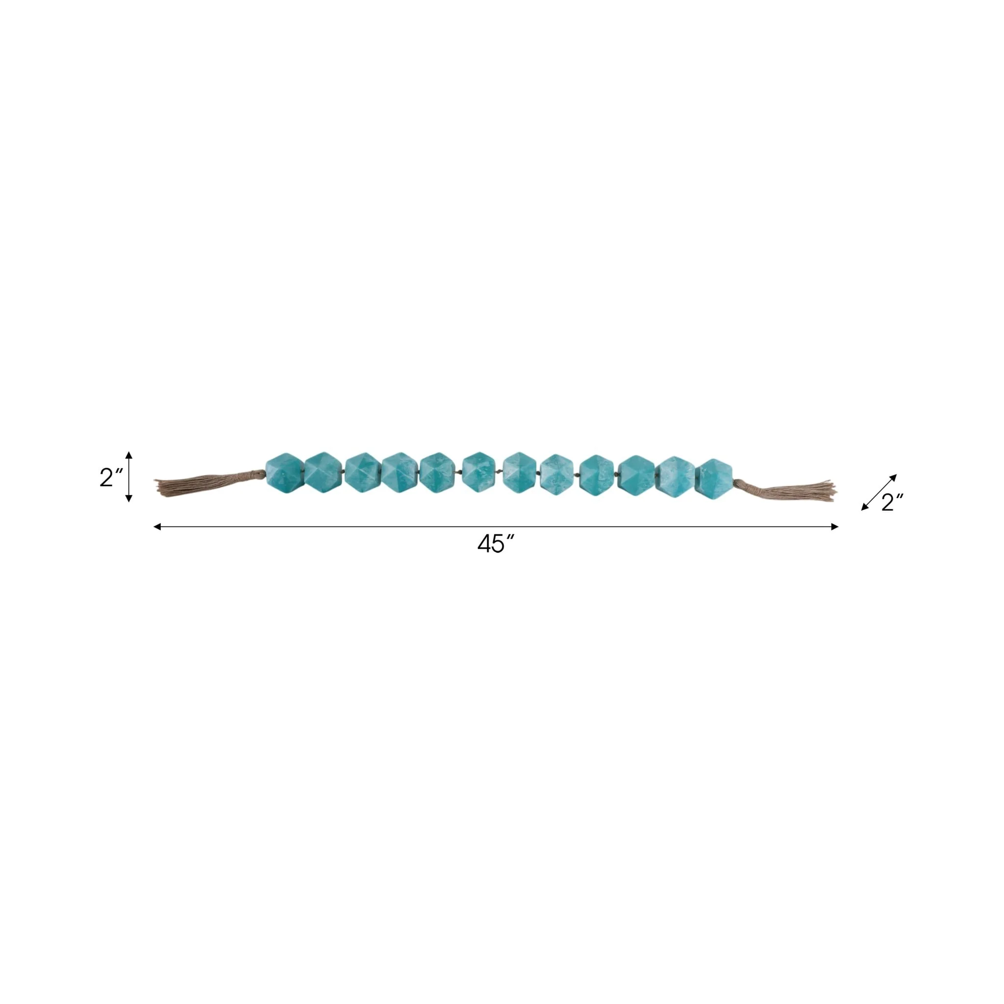 45x2" Geo Carved Bead Garland, Blue - Image 7