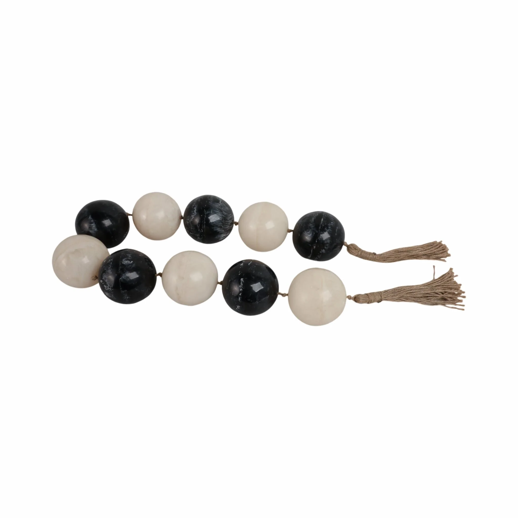 46" Swirled 3" Resin Beaded Garland, White/black - Image 2