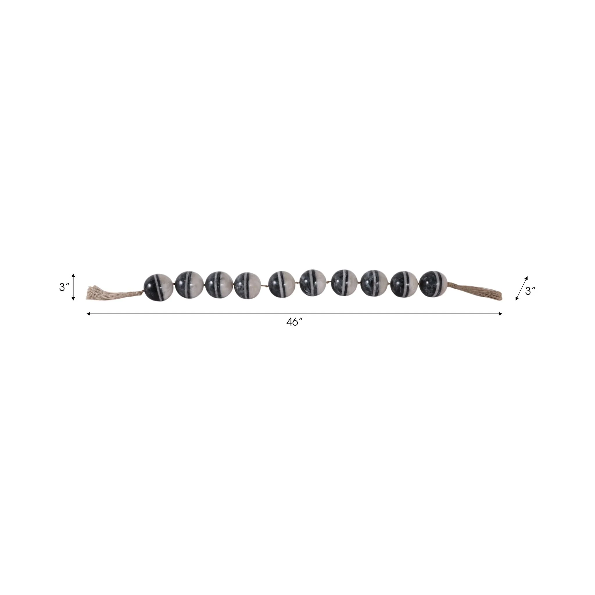 46"l 3" Swirled Bead Garland, Multi - Image 8