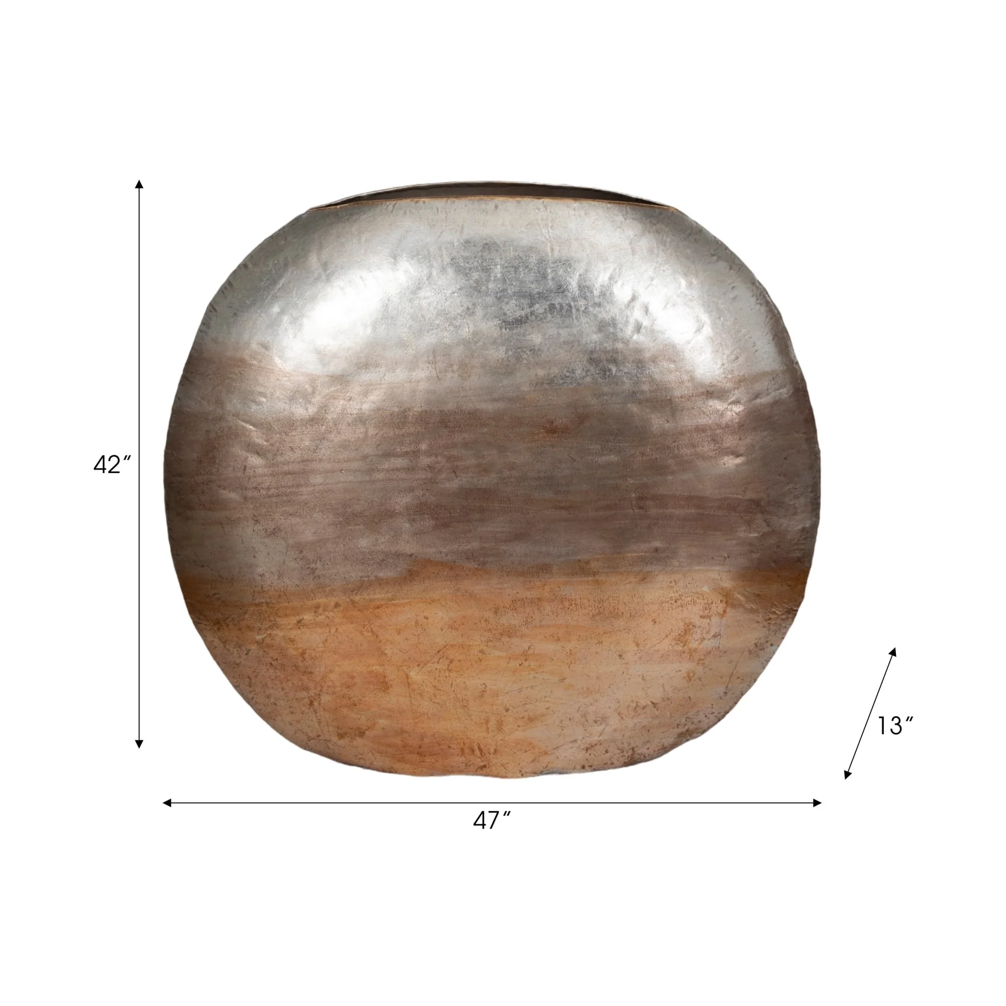47" Oversized Round Metallic Ombre Vase, Multi - Image 7