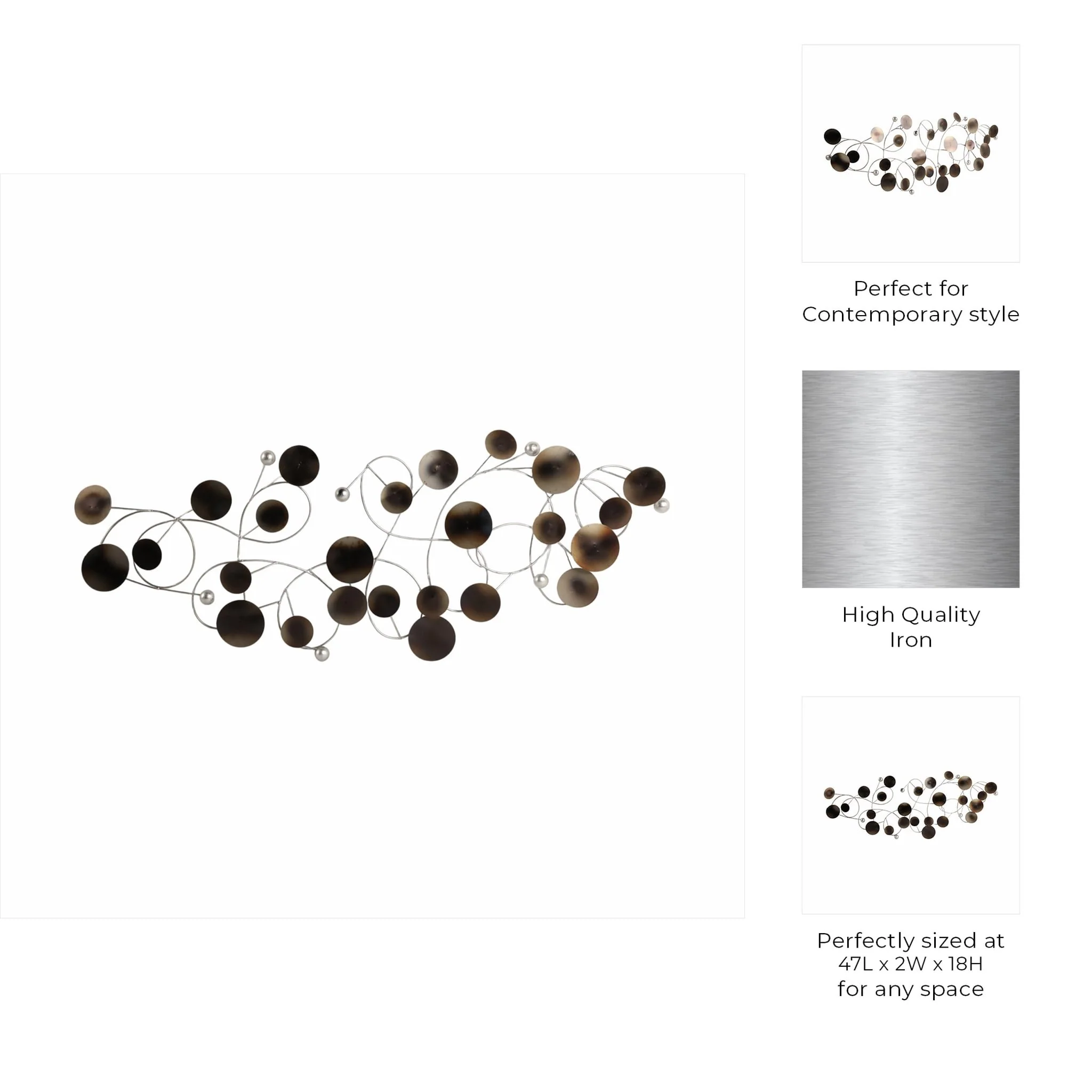 47" Small Discs Metal Wall Decor Multi - Image 8