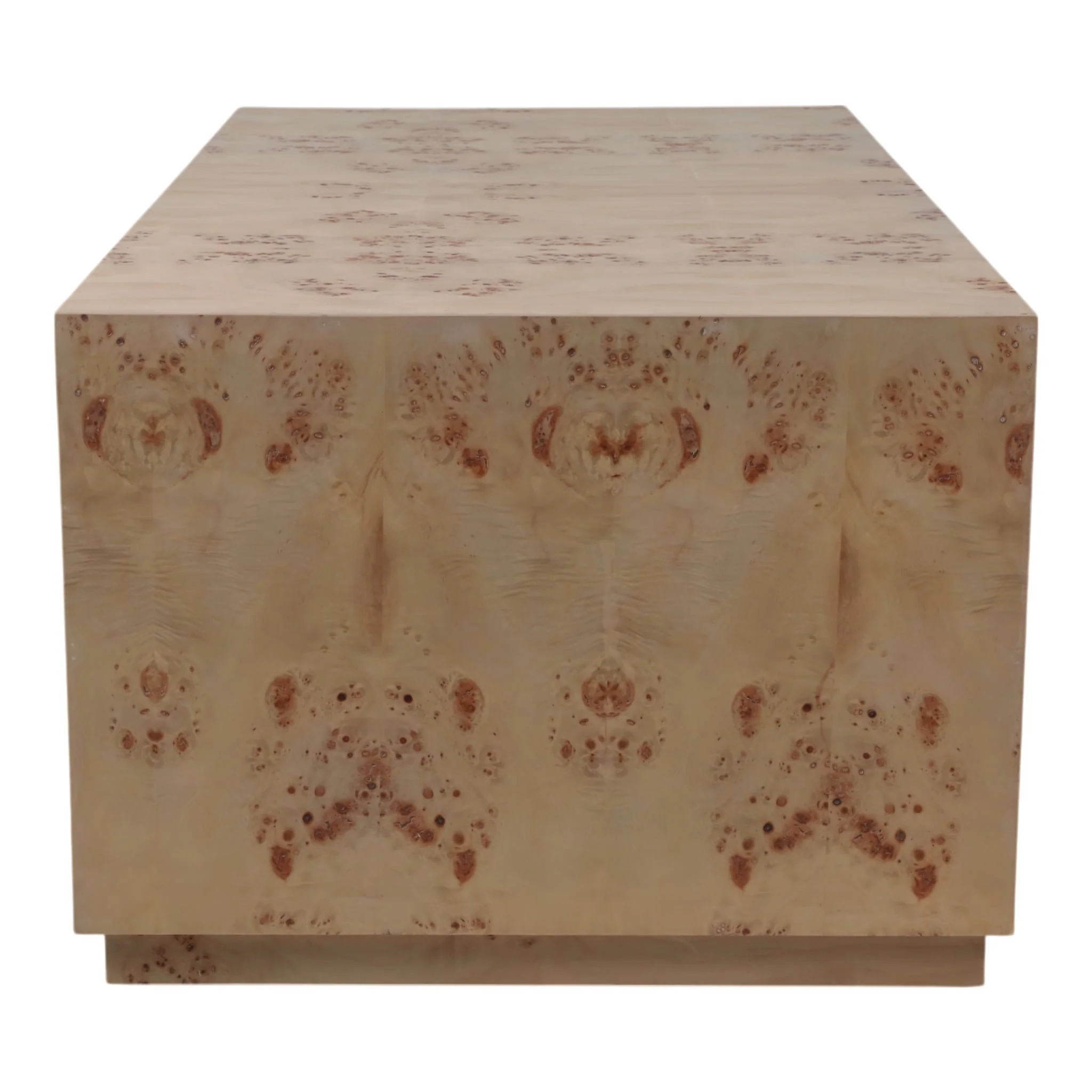 47x24 Rectangular Burl Wood Coffee Table, Tan - Image 3