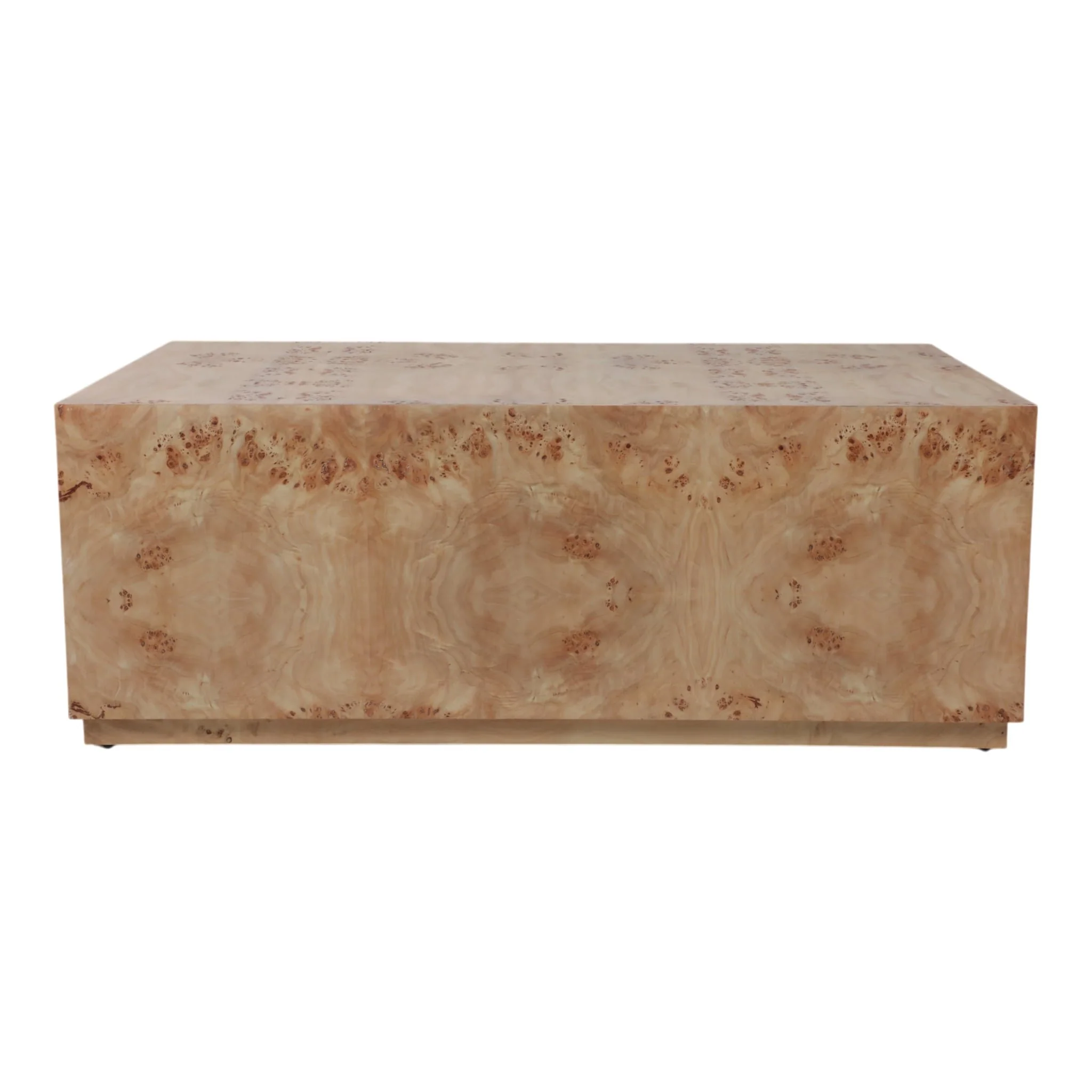 47x24 Rectangular Burl Wood Coffee Table, Tan - Image 4