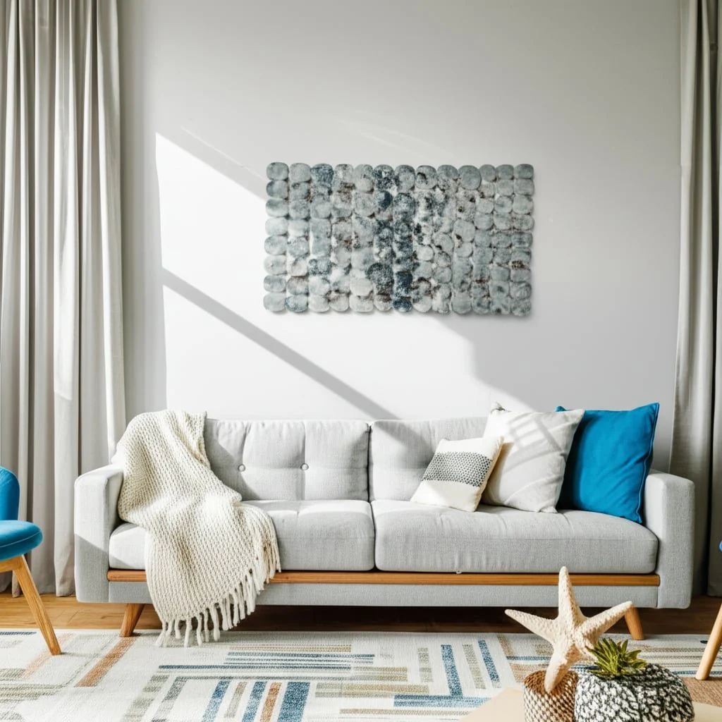 47x26" Metal Discs Wall D?cor, Blue Multi - Image 9
