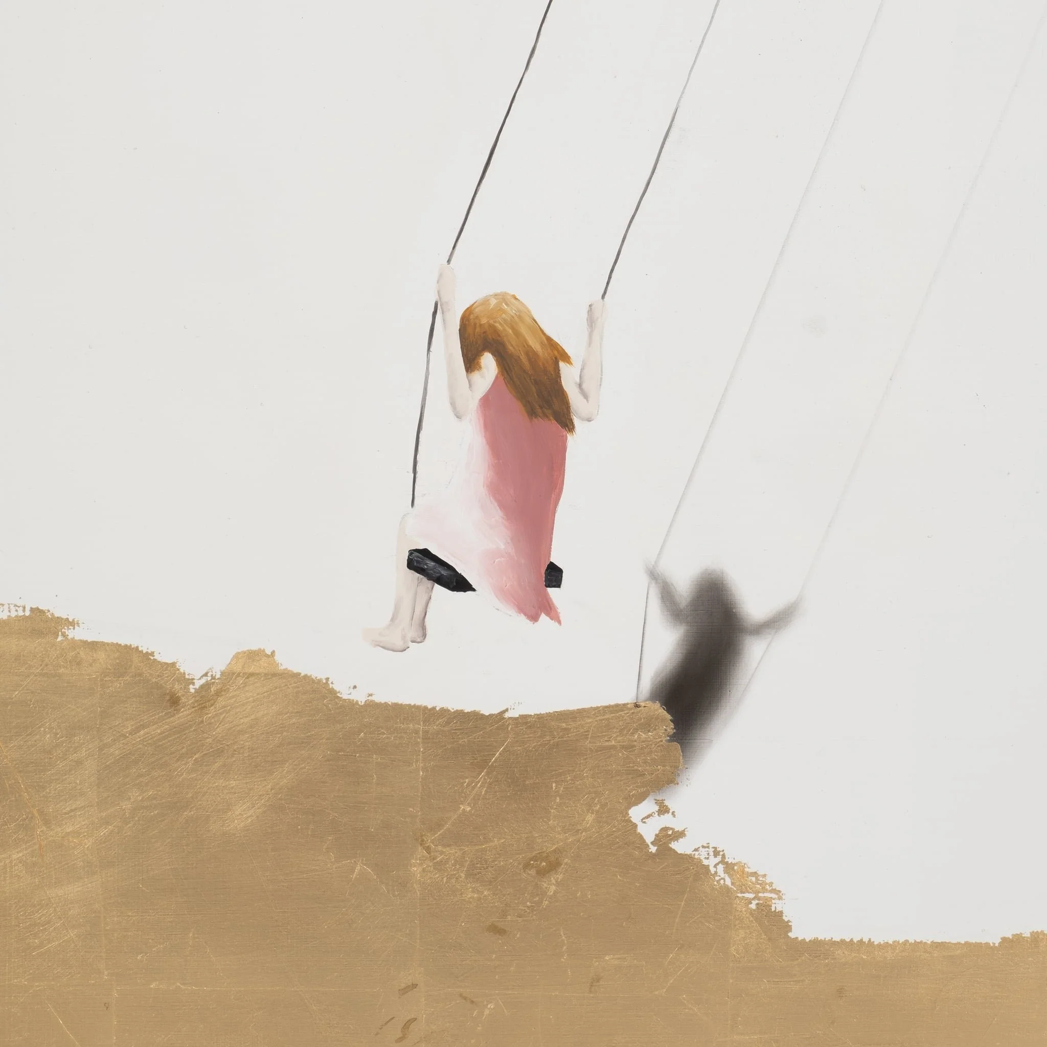 47x47 Hand Painted Swing Set, Gold/white - Image 5