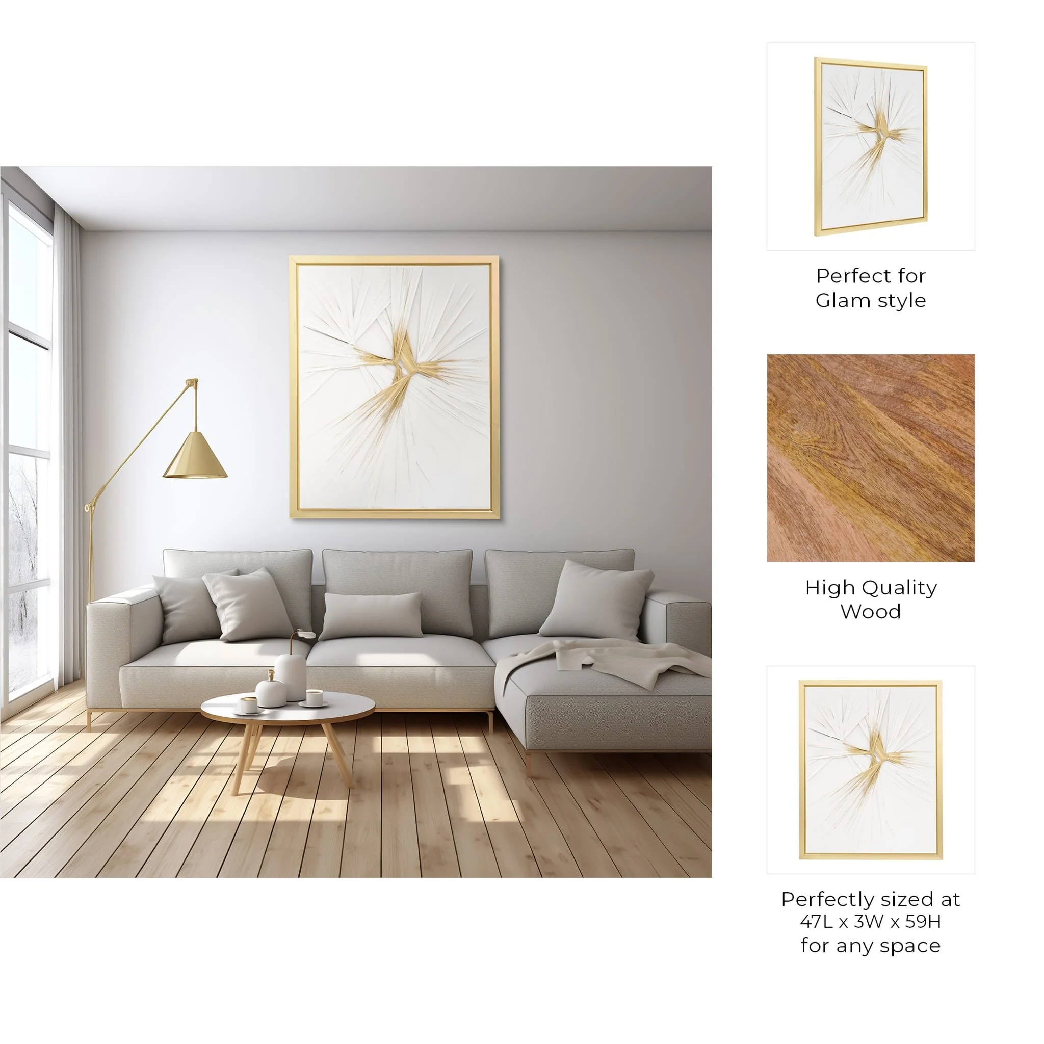 47x59, Hand Painted Twist, Wht/gld - Image 9