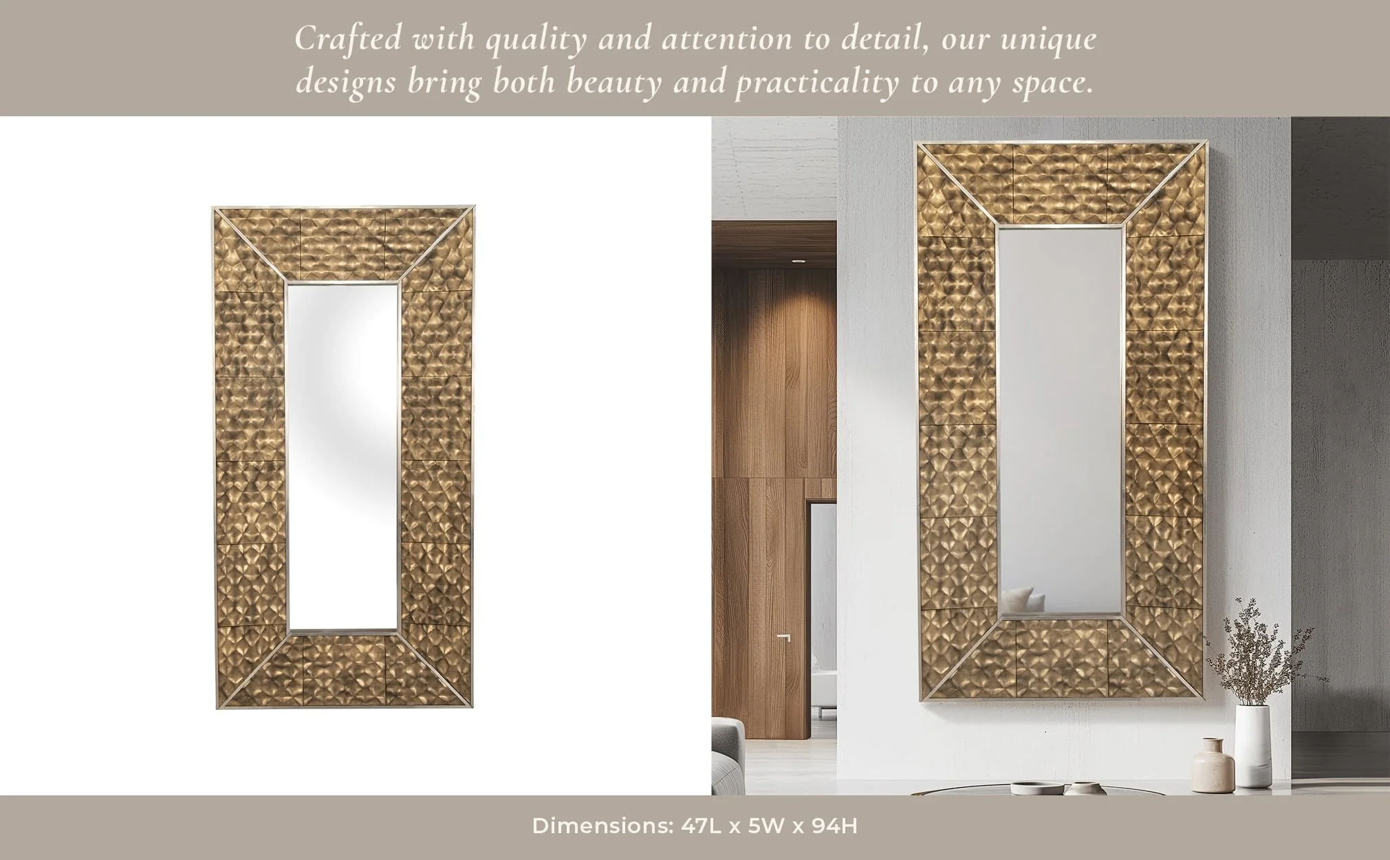 47x94, Gold Scales Mirror - Image 10