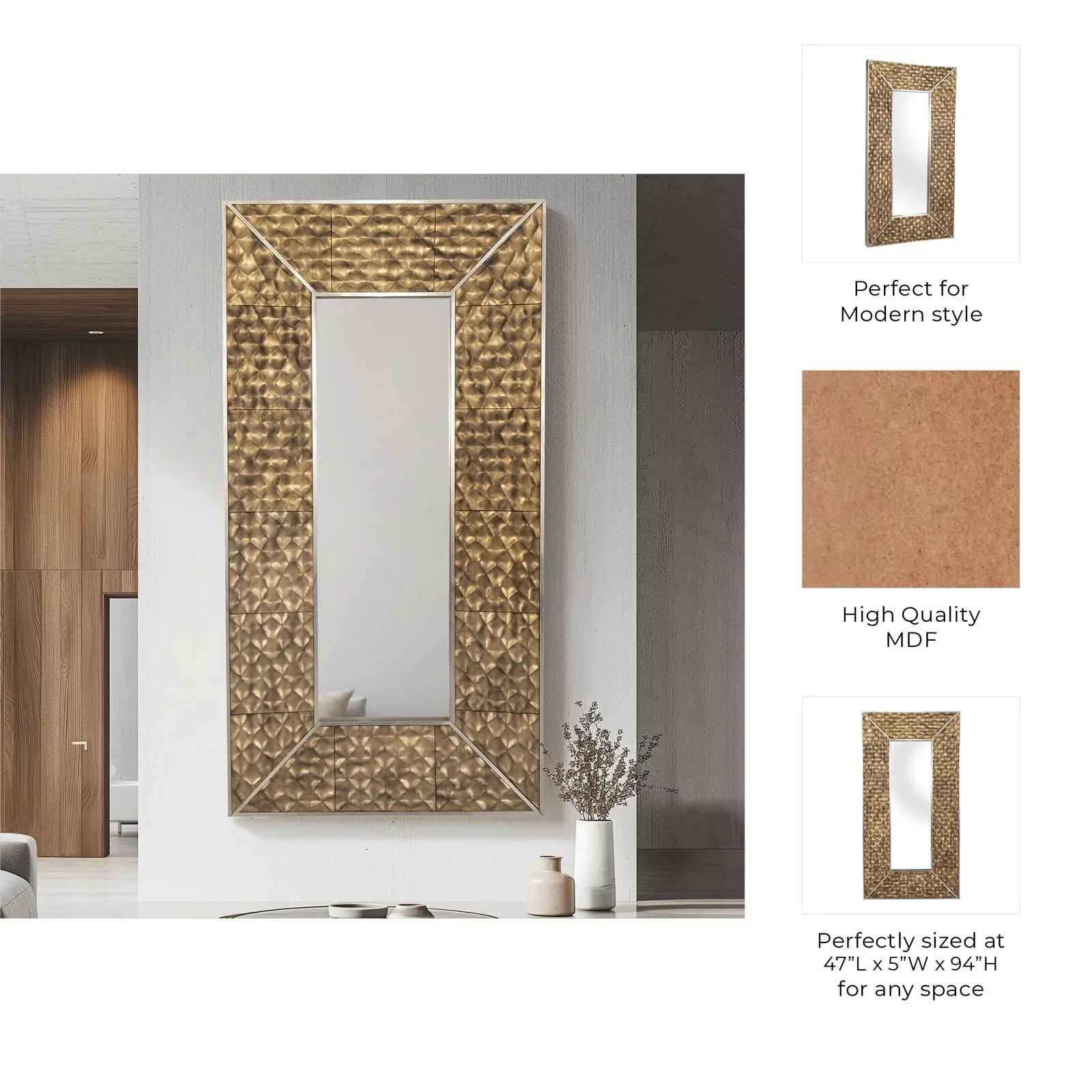 47x94, Gold Scales Mirror - Image 8