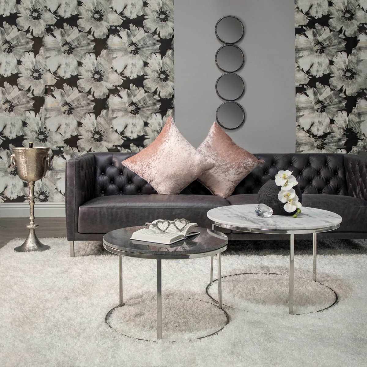48" 4-mirrored Circles, Black Wb - Image 8