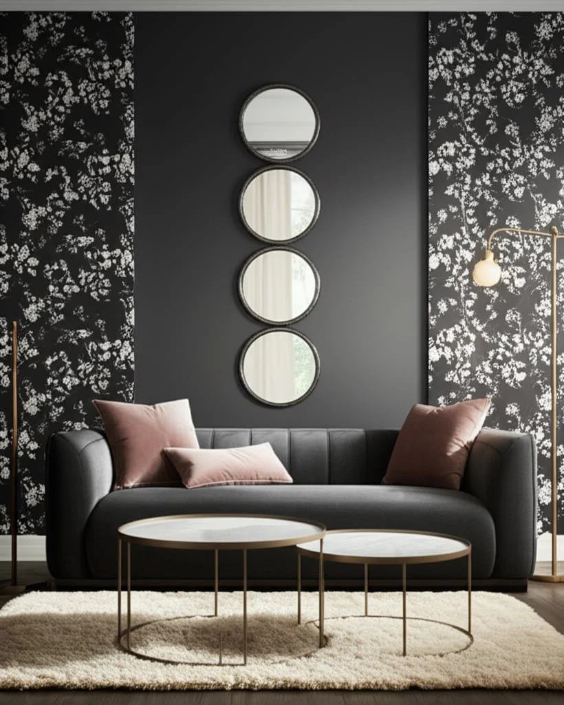 48" 4-mirrored Circles, Black Wb - Image 9