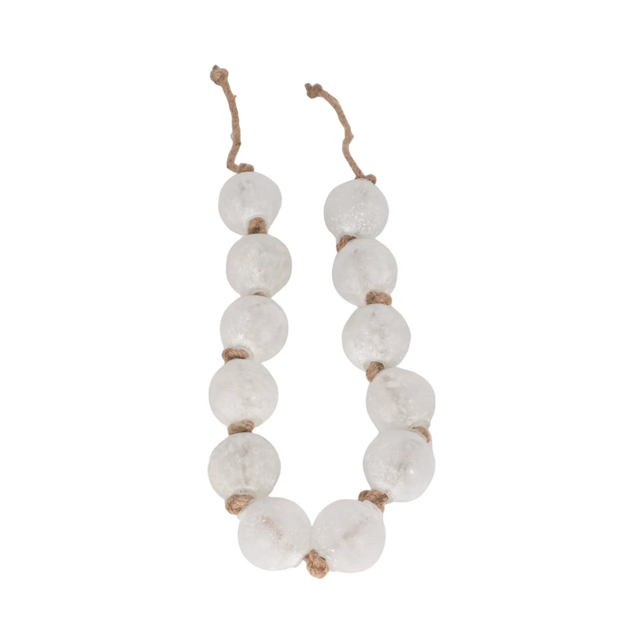 48" Length 2.5" Beaded Glass Garland, Clear - Image 3