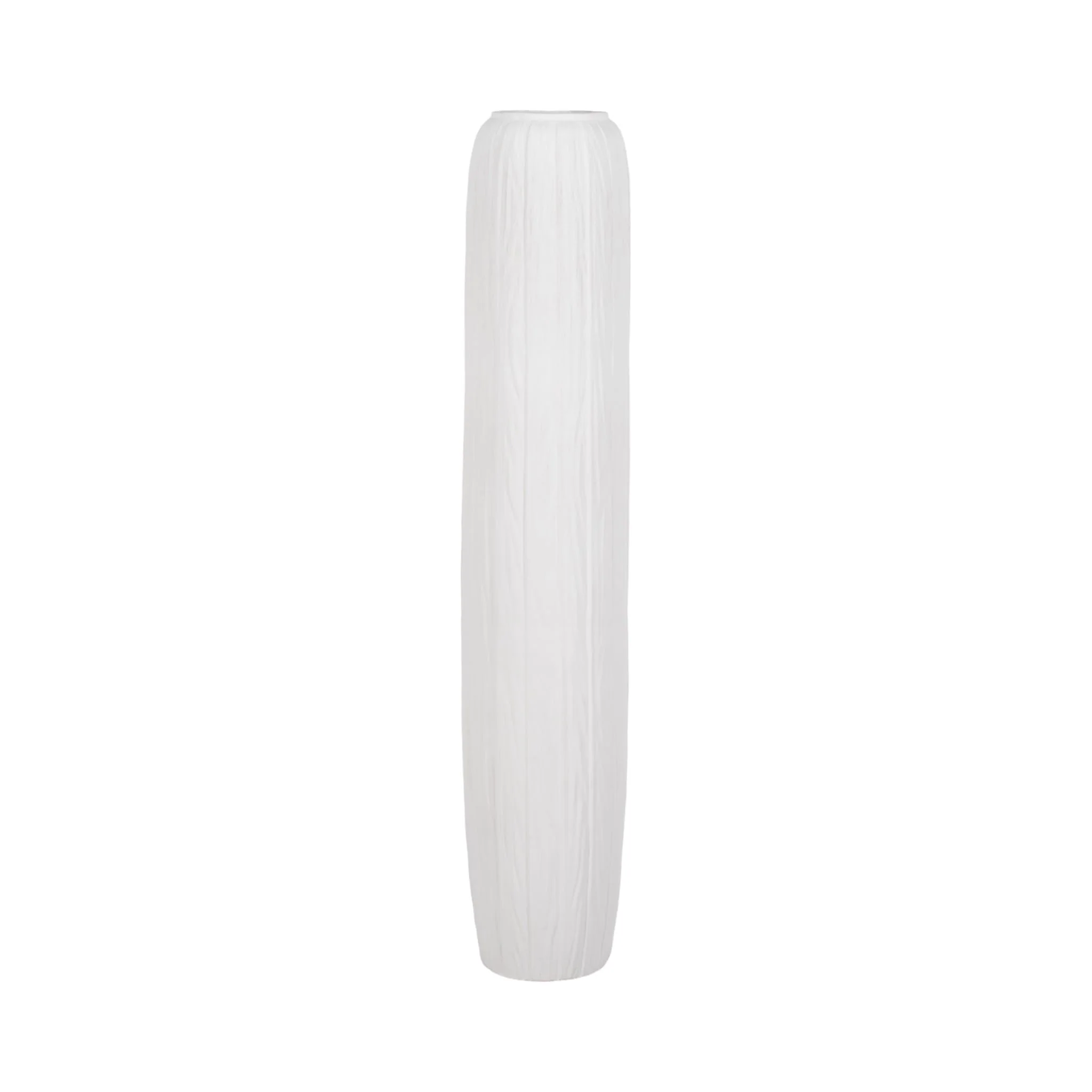 48" Rough Cylinder Floor Vase, White - Image 3