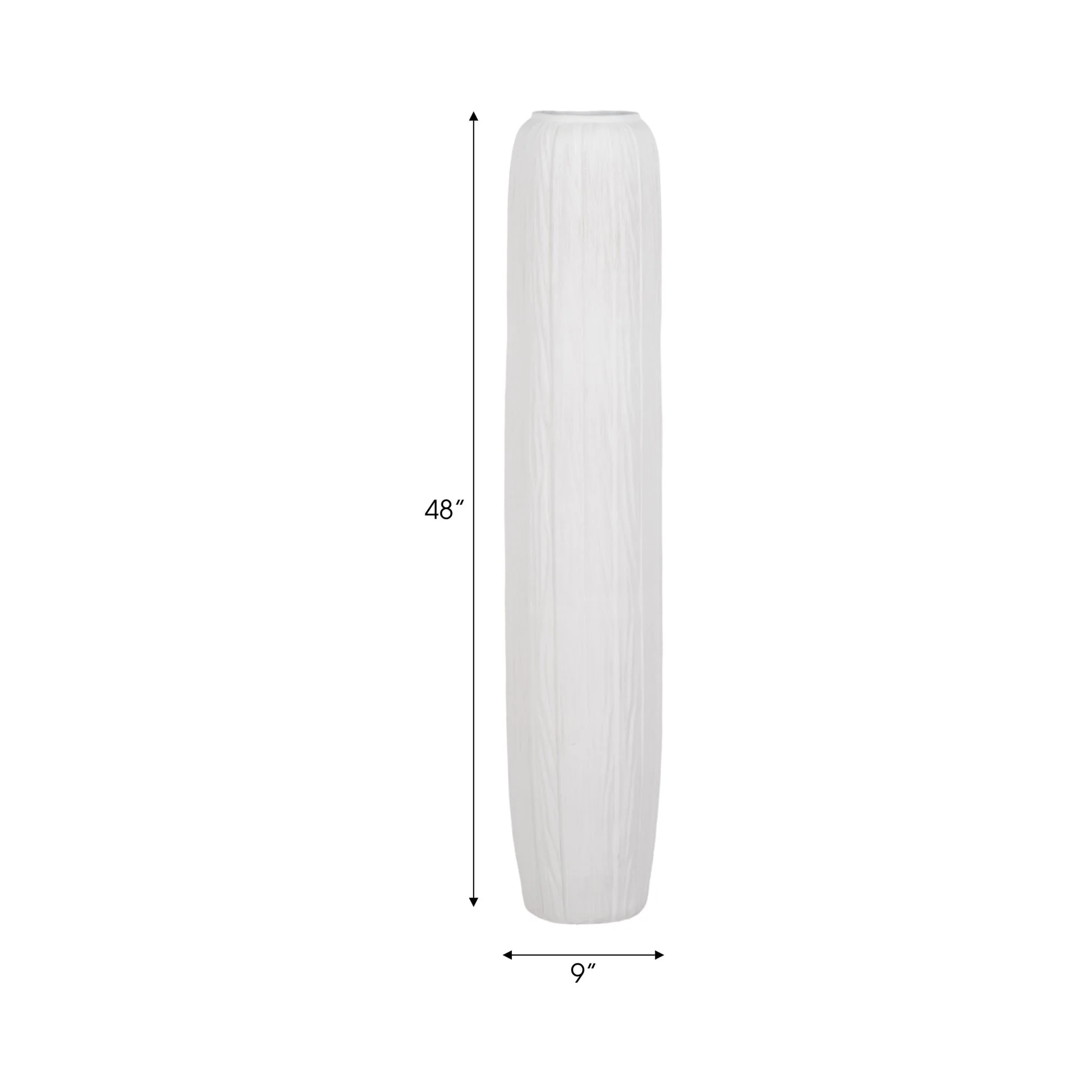 48" Rough Cylinder Floor Vase, White - Image 7