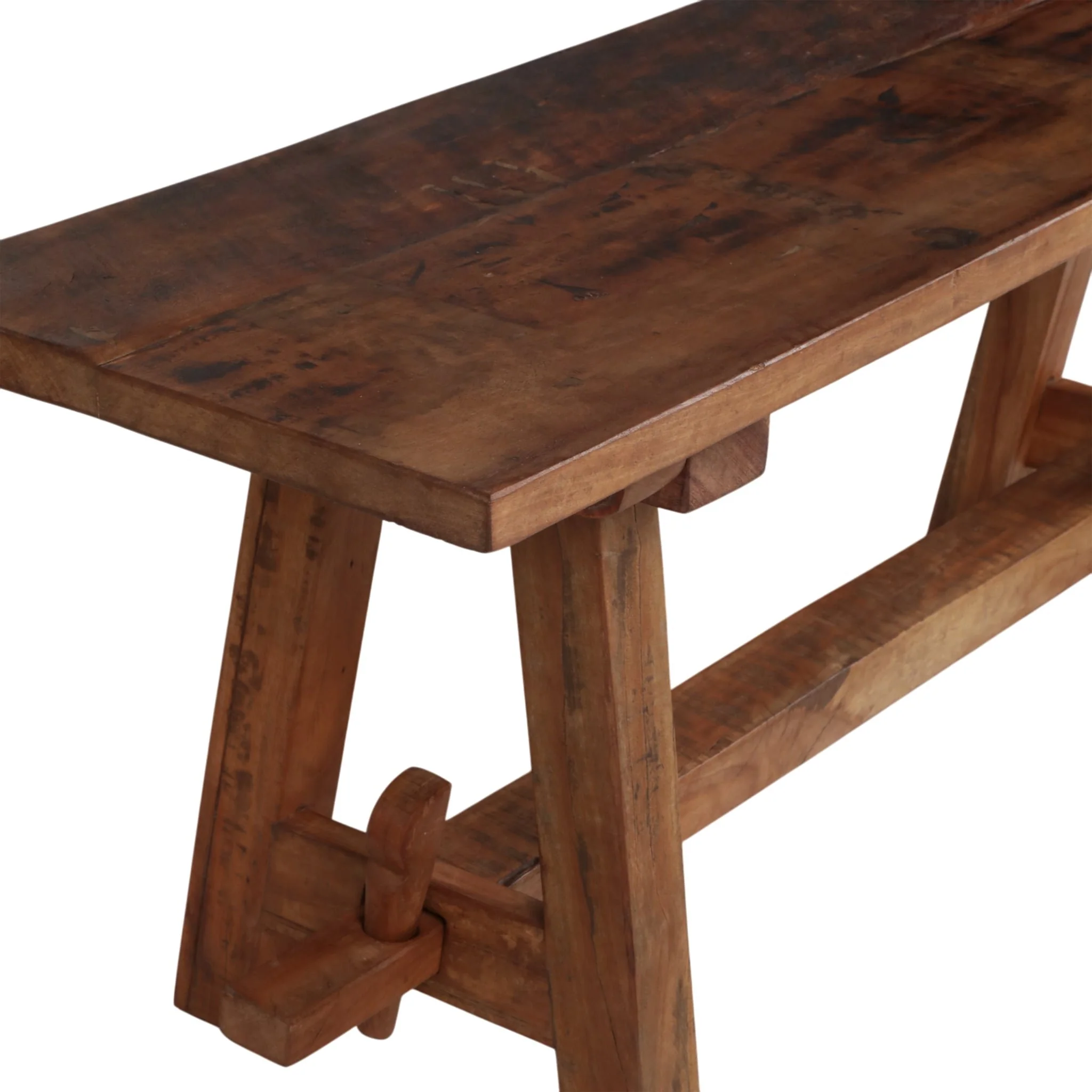 48x18 Reclaimed Wood Bench, Natural - Image 6