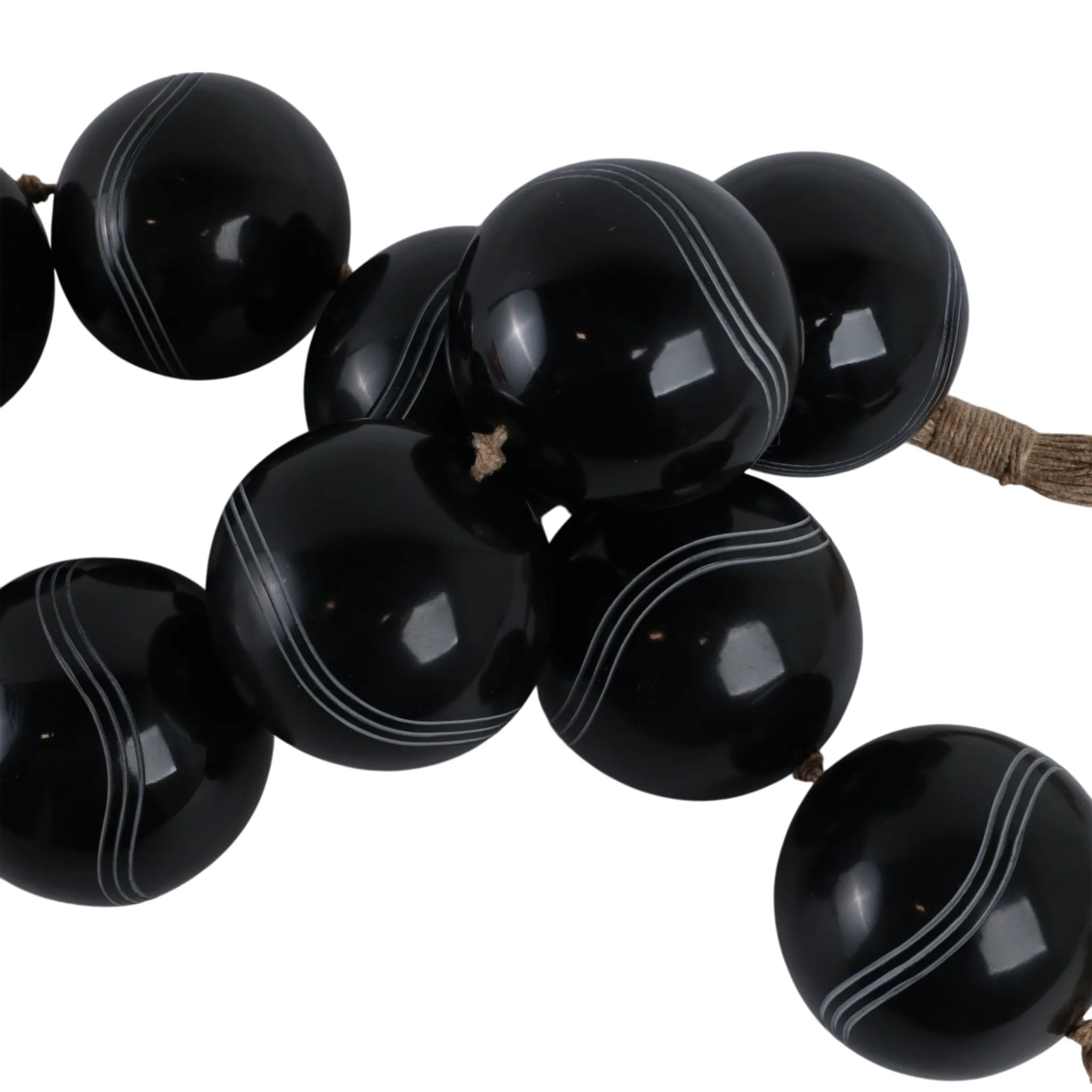 49x3" Carved Bead Garland, Black - Image 4