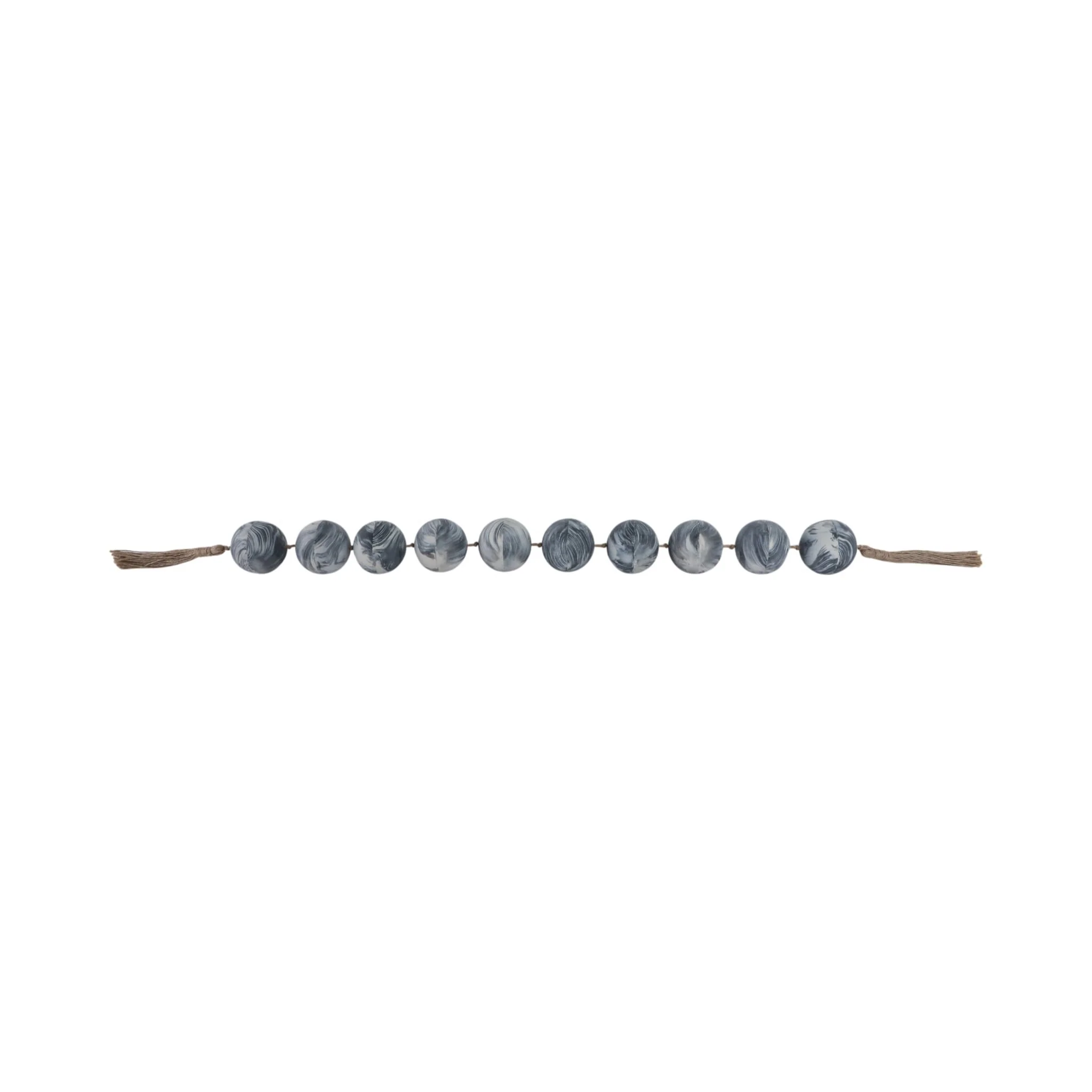 49x3" Marbled Bead Garland, Black/white - Image 6