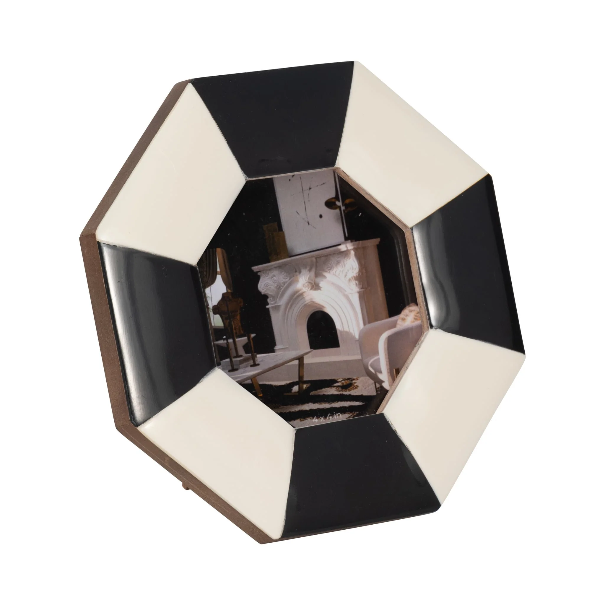 4x4 Contemporary Octagon Photo Frame, Black/white - Image 2