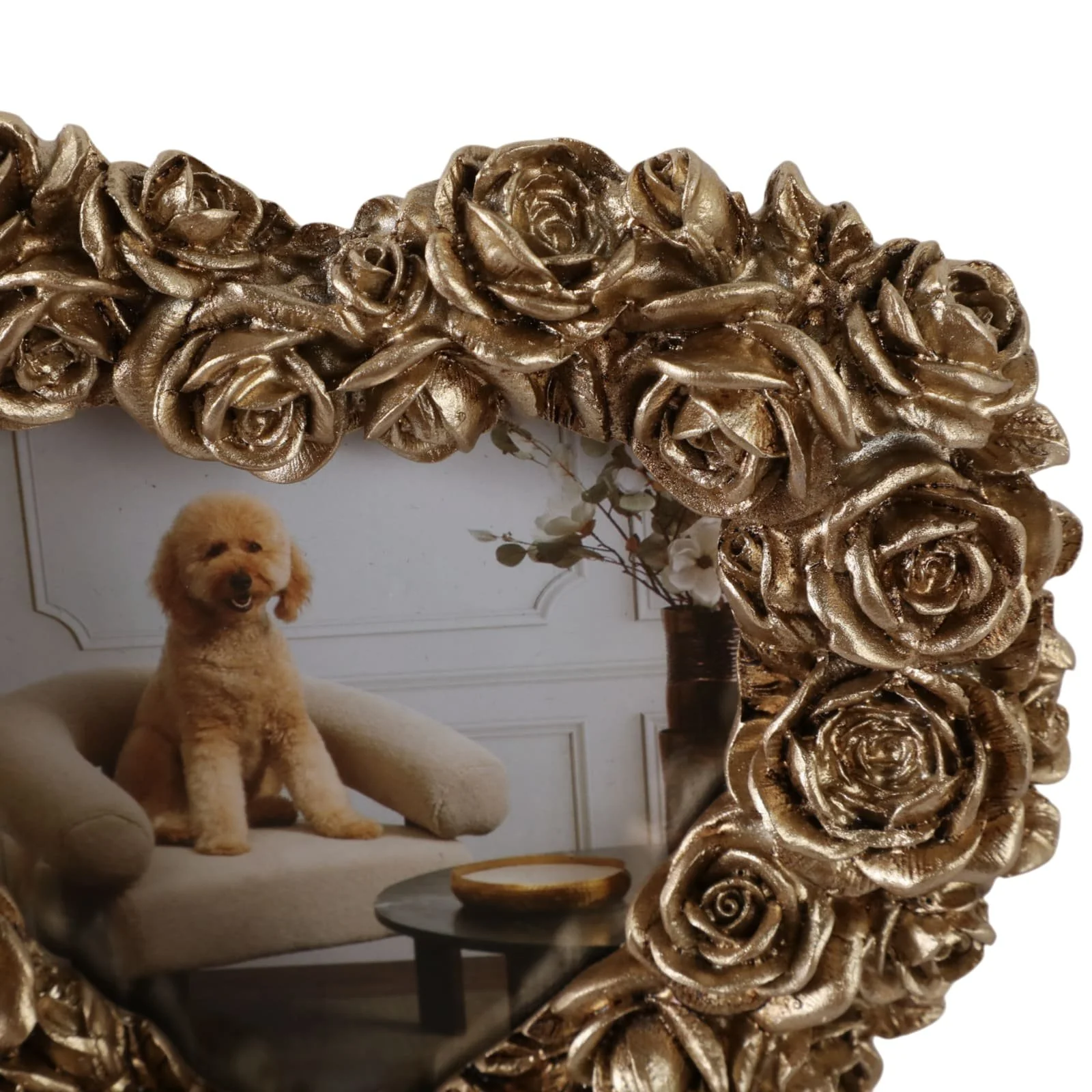 4x4 Rosette Heart Photo Frame, Gold - Image 6