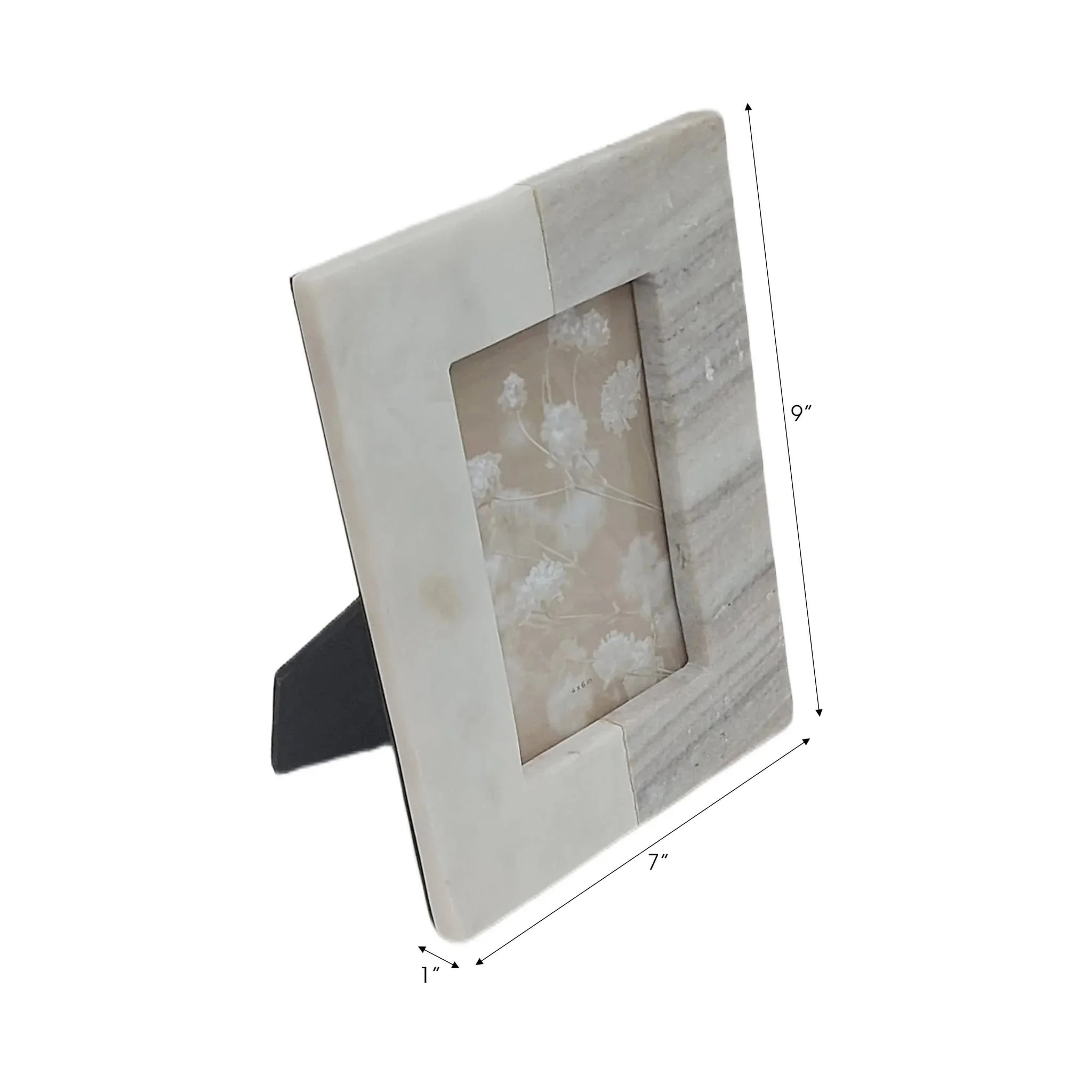 4x6 2-tone Marble Photo Frame, Beige/white - Image 7