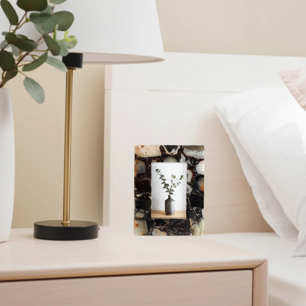 4x6 Agate Photo Frame, Black Multi - Image 4
