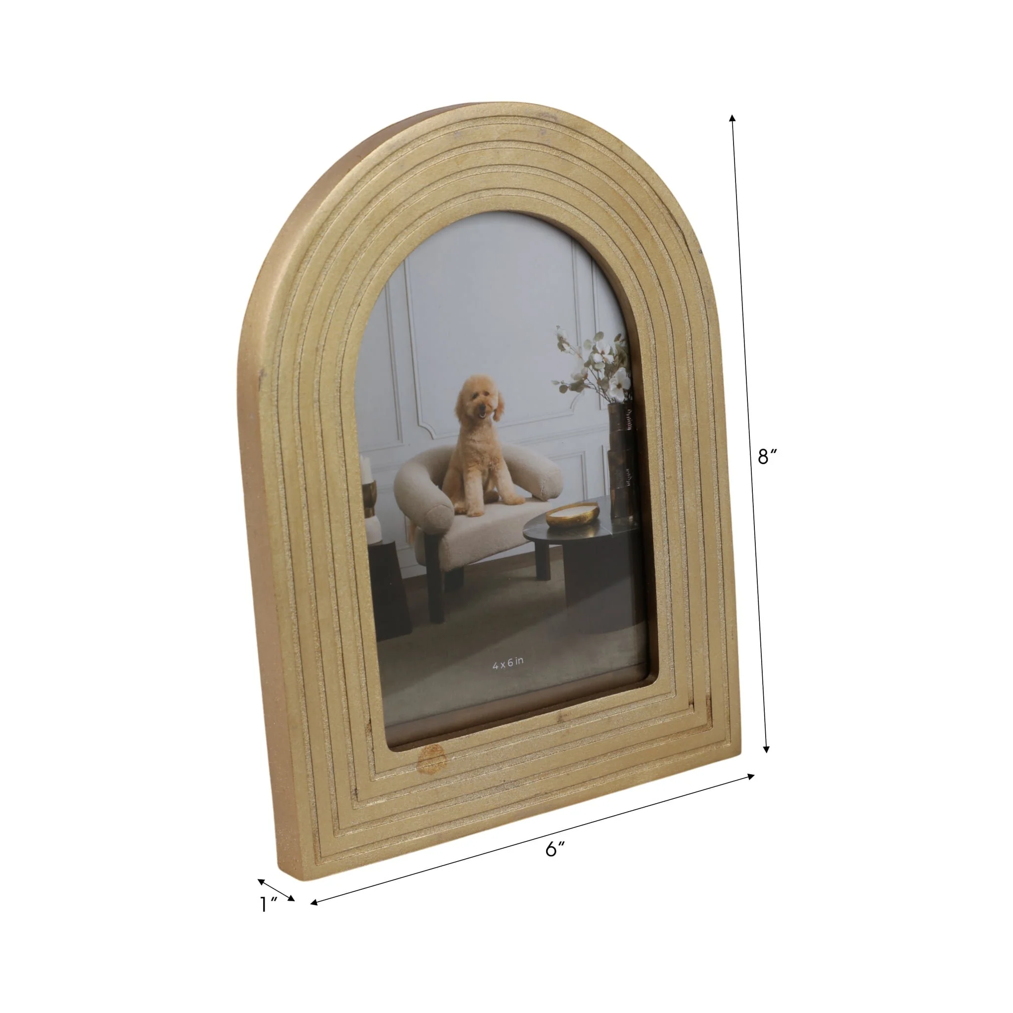 4x6" Arches Photo Frame, Gold - Image 7