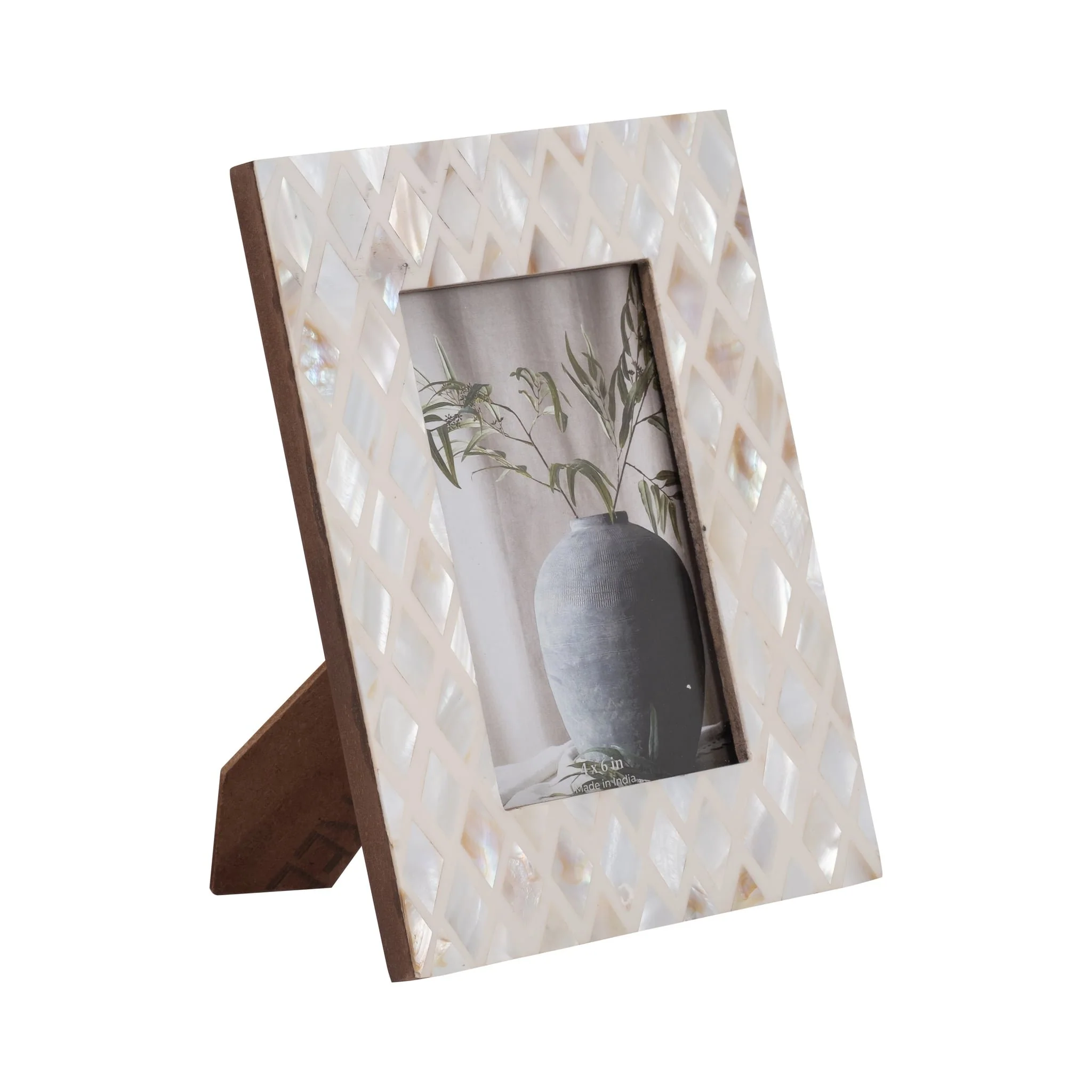 4x6 Capiz Diamond Photo Frame, Multi - Image 2