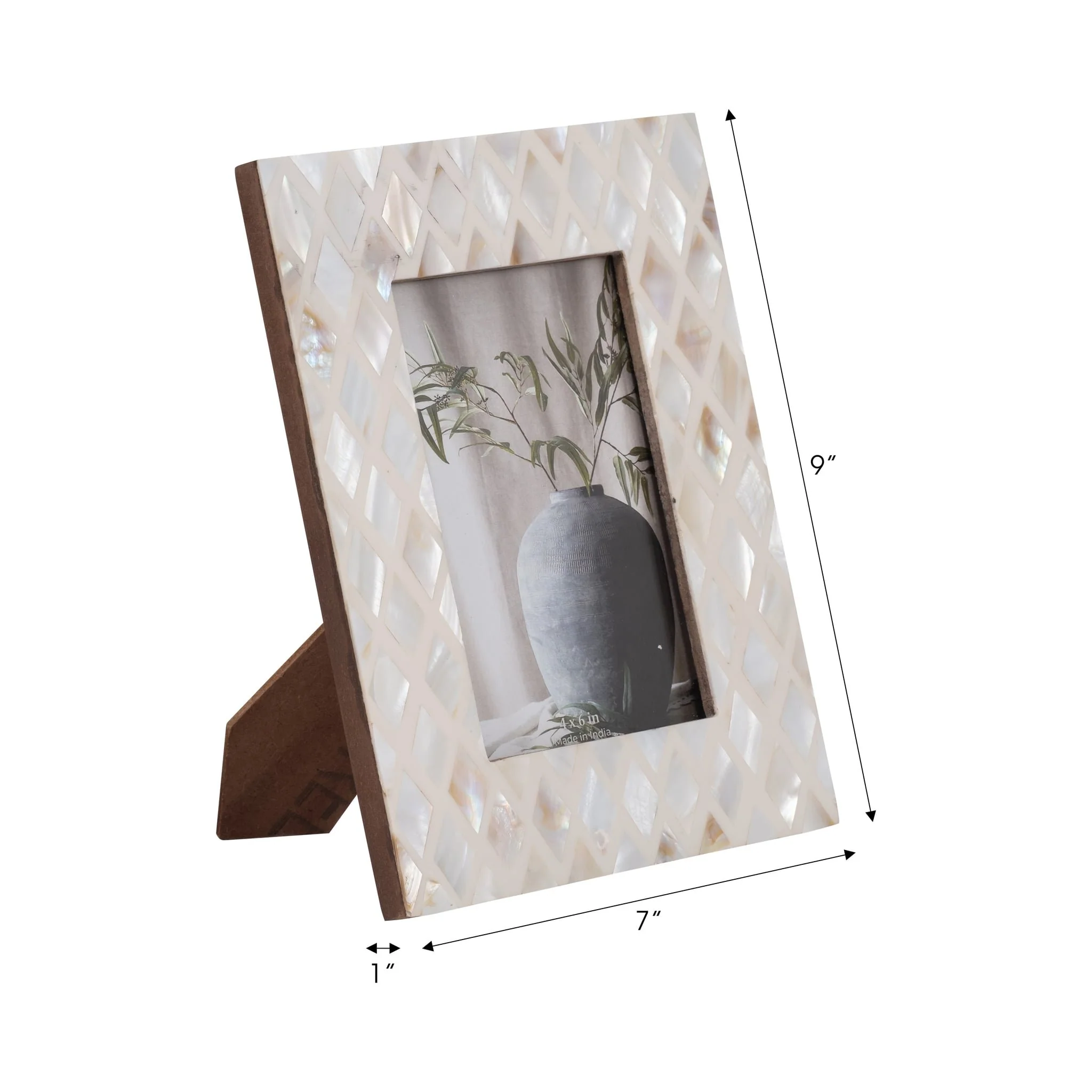 4x6 Capiz Diamond Photo Frame, Multi - Image 7