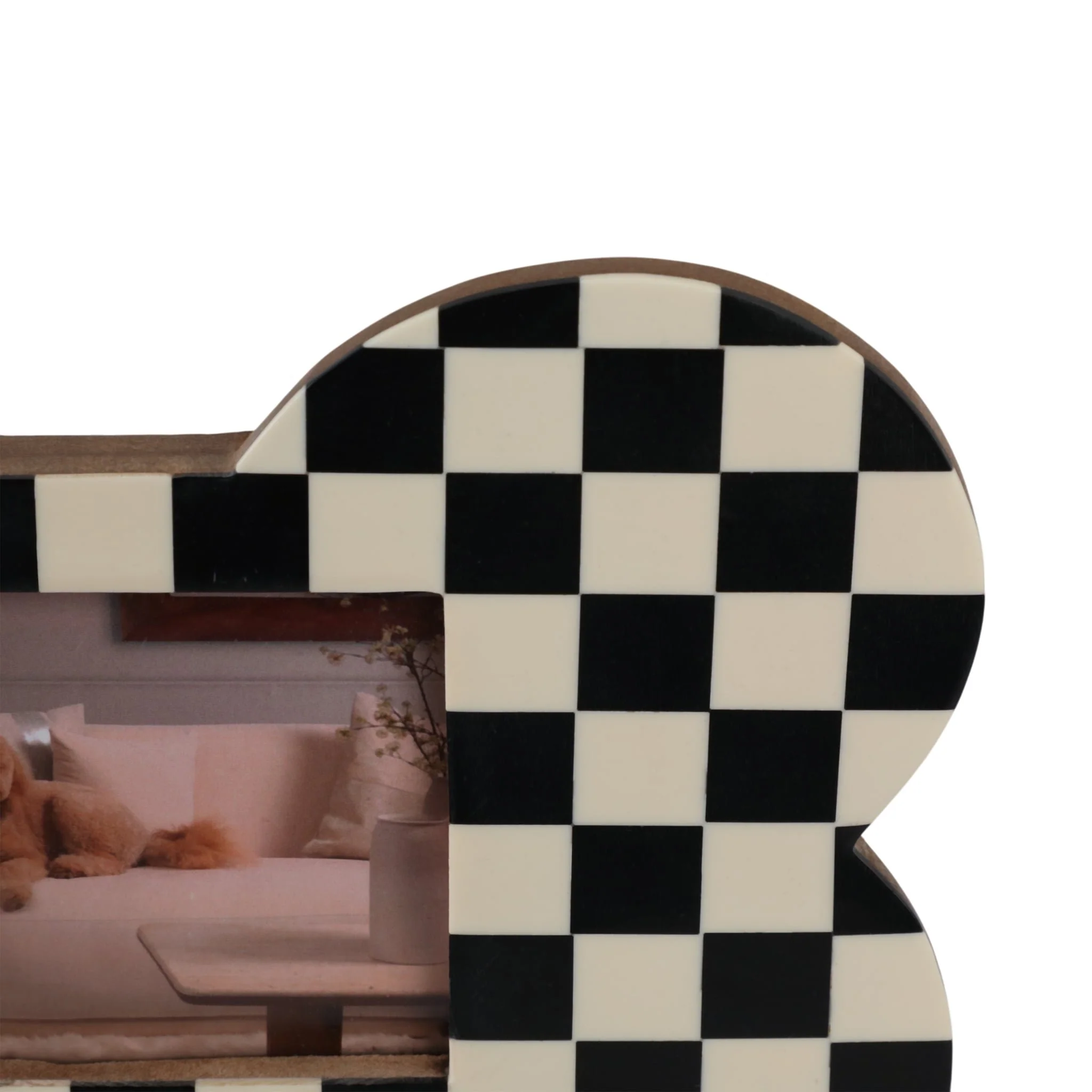 4x6 Checkerboard Dog Bone Photo Frame, Ivory/black - Image 6