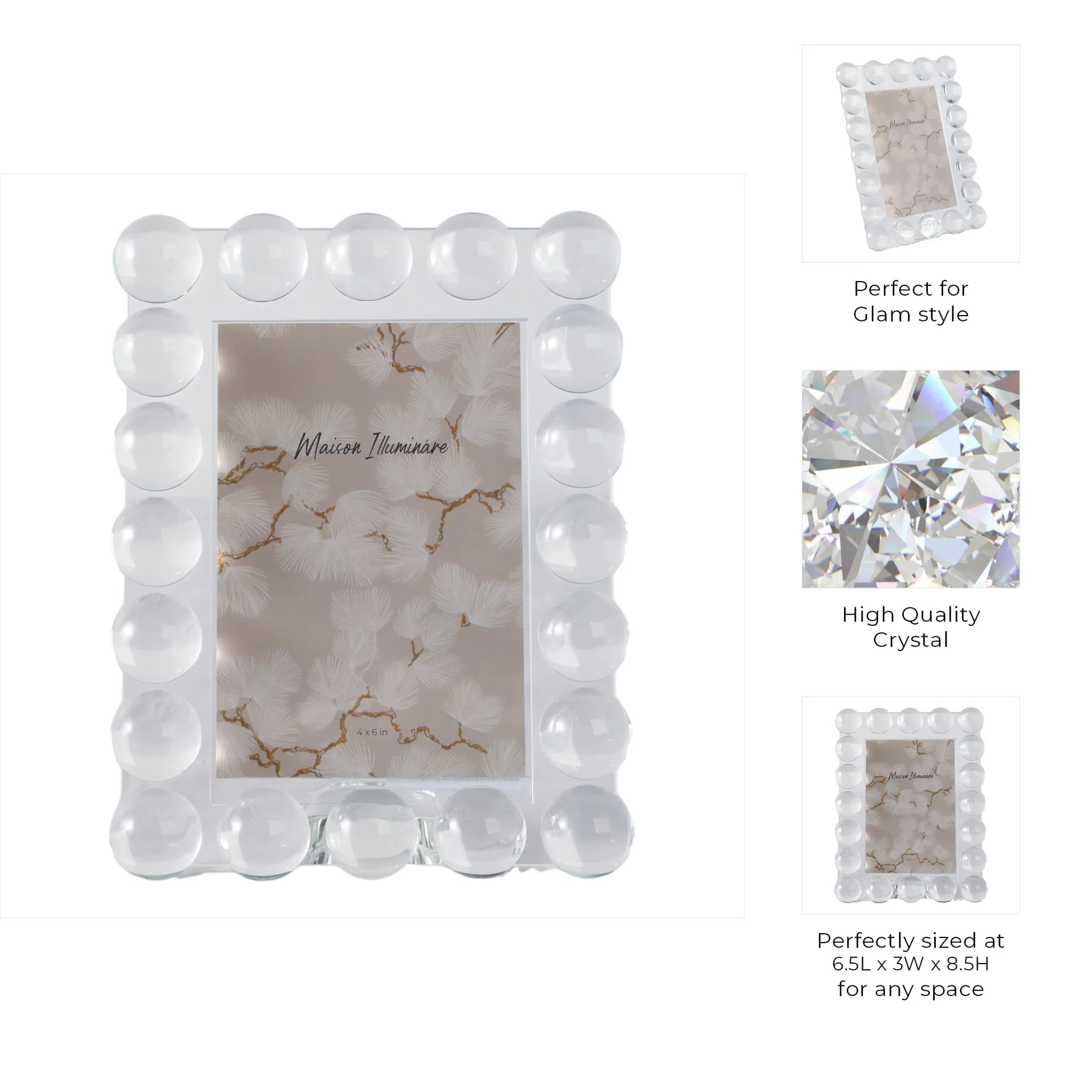4x6 Crystal Bubble Photo Frame, Clear - Image 8