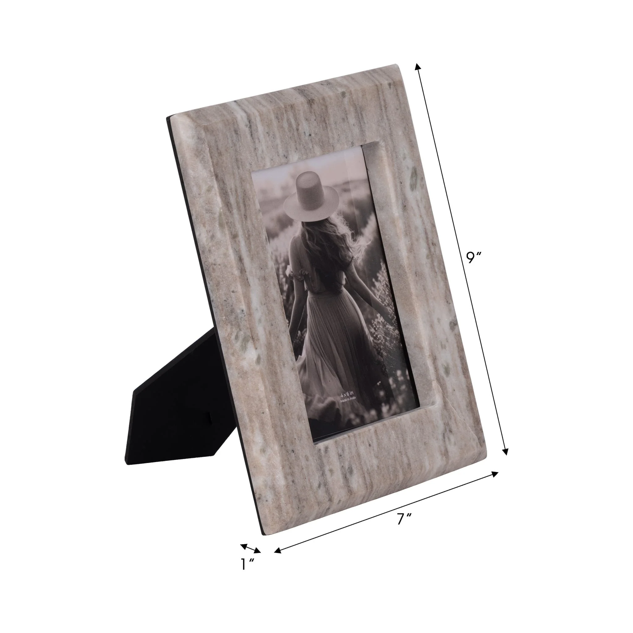 4x6 Curved Marble Photo Frame, Mocha - Image 7