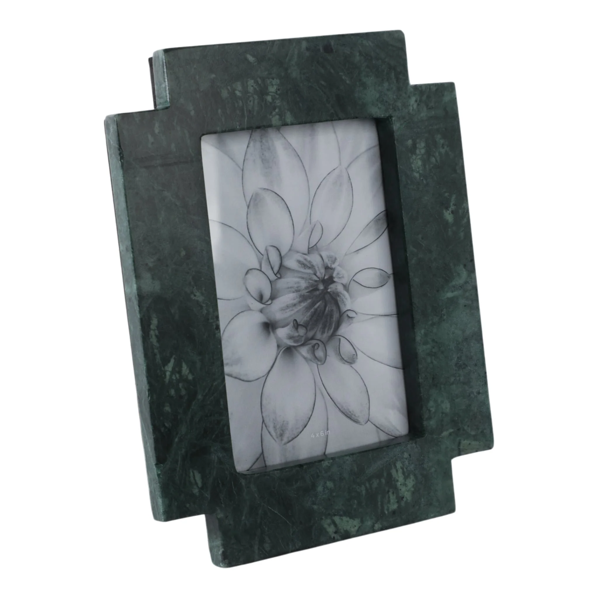 4x6 Cut Corners Marble Photo Frame, Green - Image 2