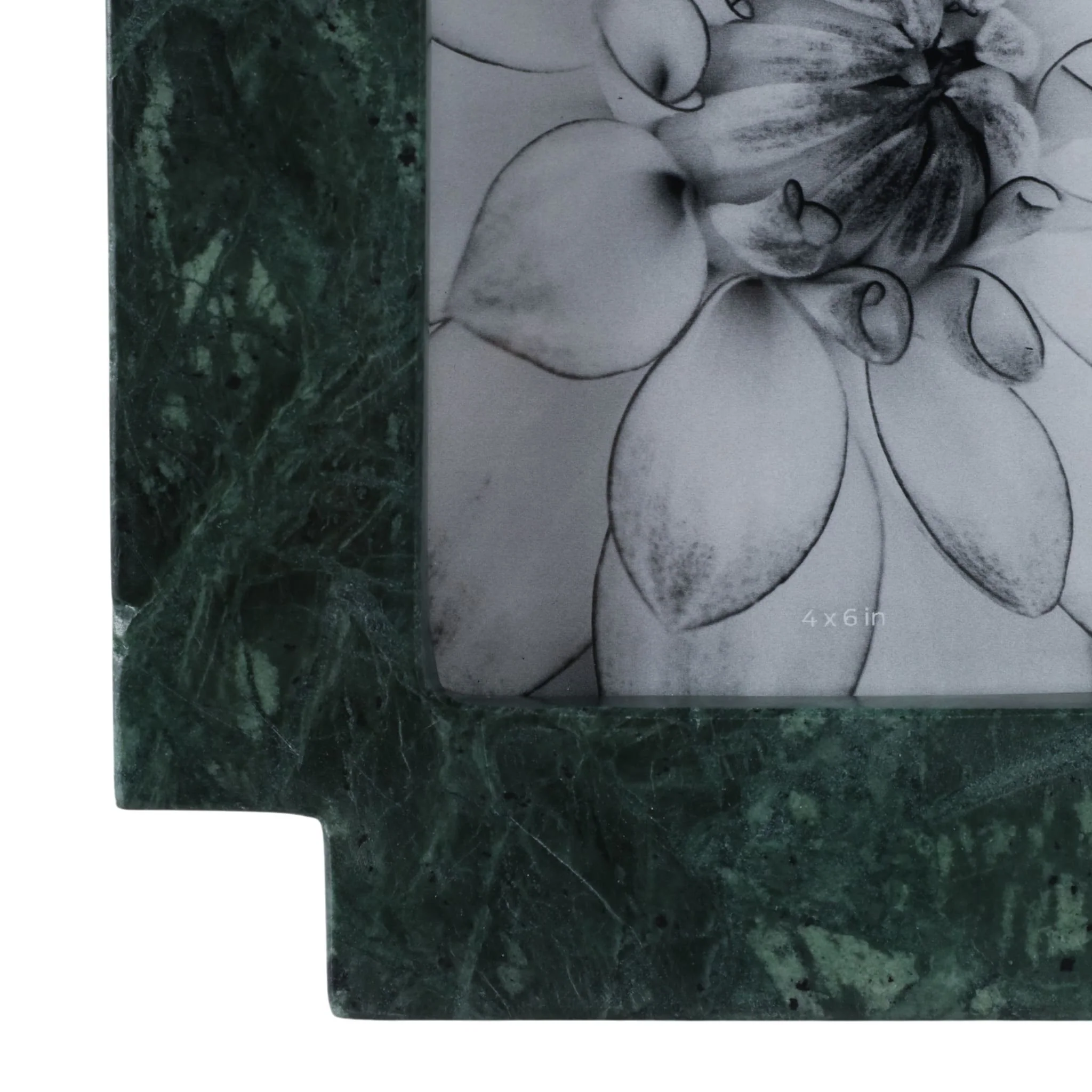 4x6 Cut Corners Marble Photo Frame, Green - Image 4
