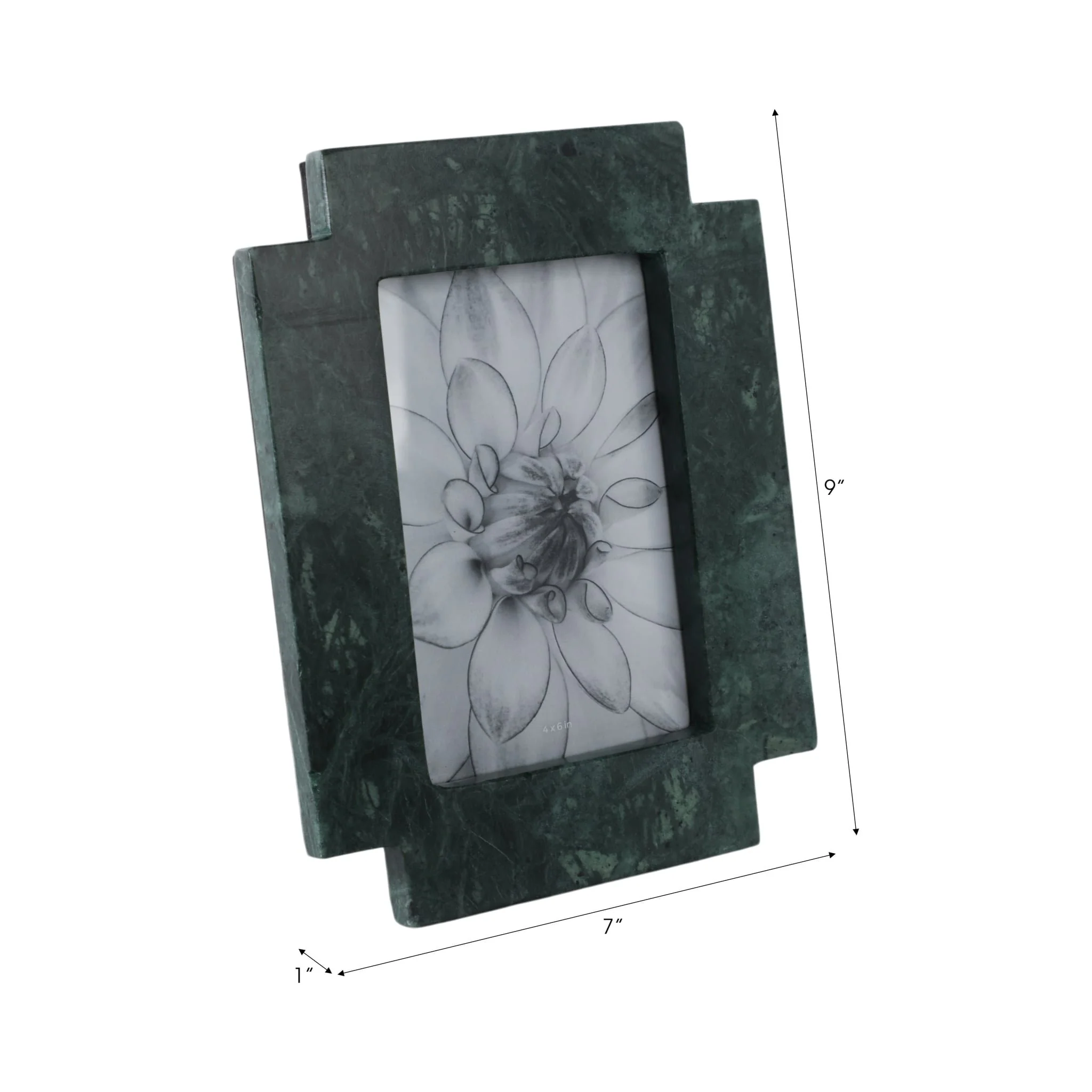 4x6 Cut Corners Marble Photo Frame, Green - Image 7