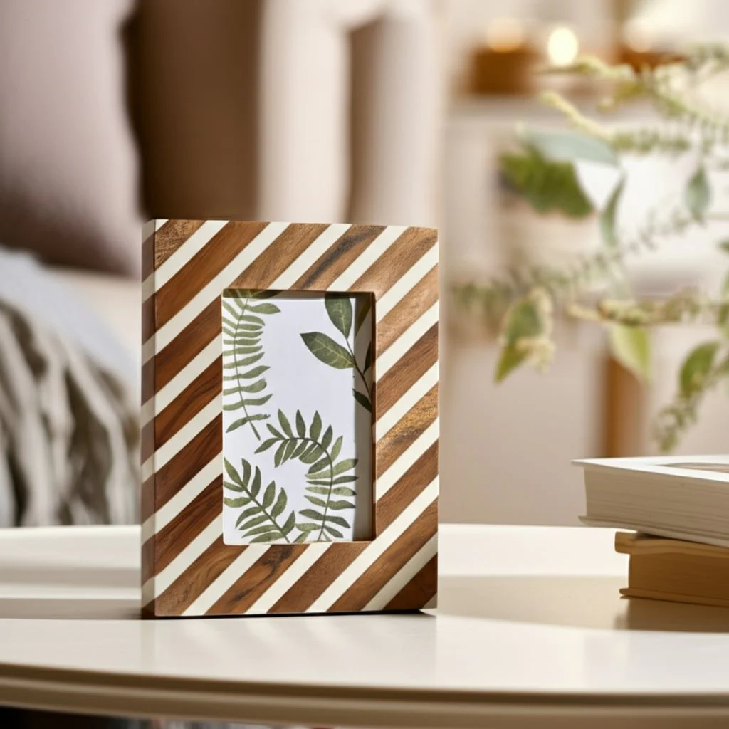 4x6 Diagonal Lines Photo Frame, Natural/ivory - Image 11