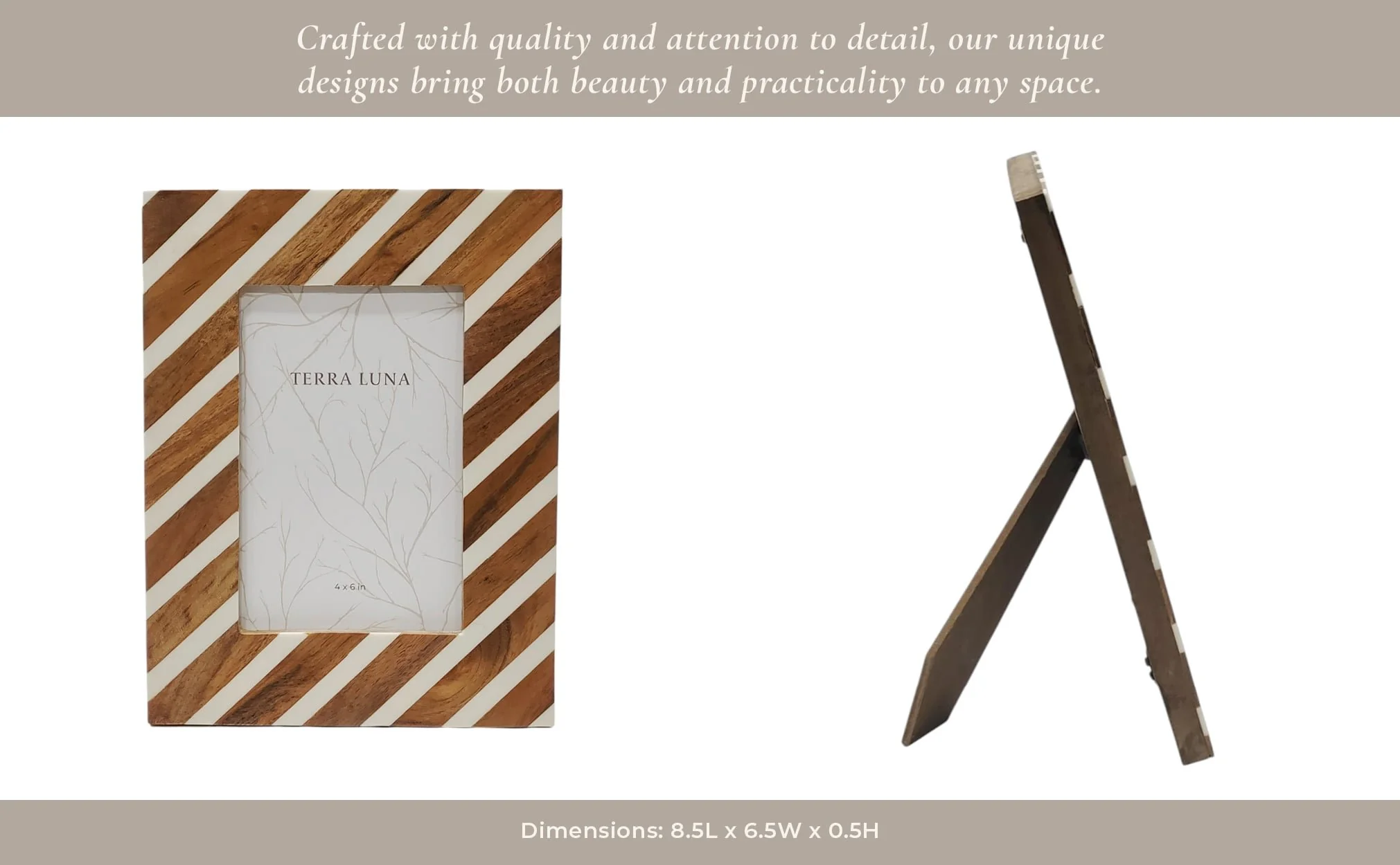4x6 Diagonal Lines Photo Frame, Natural/ivory - Image 12