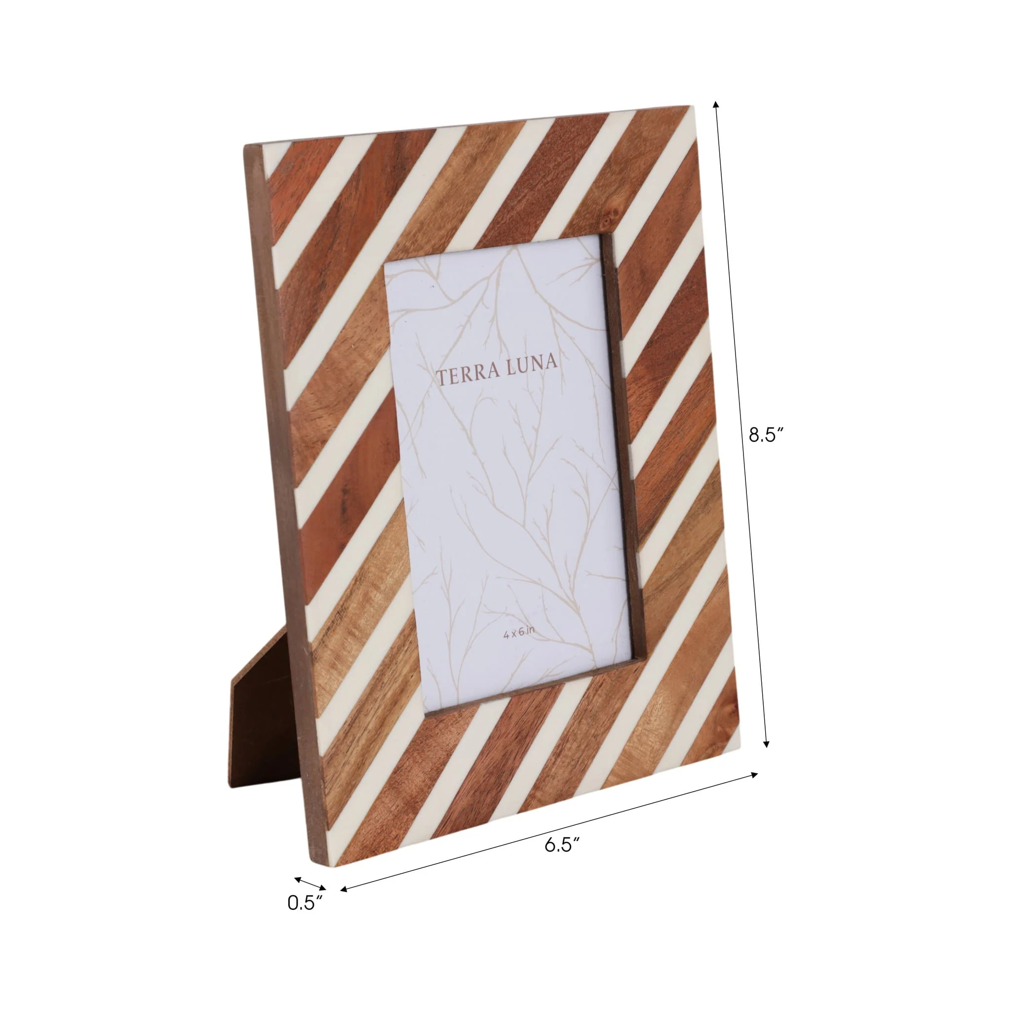 4x6 Diagonal Lines Photo Frame, Natural/ivory - Image 7
