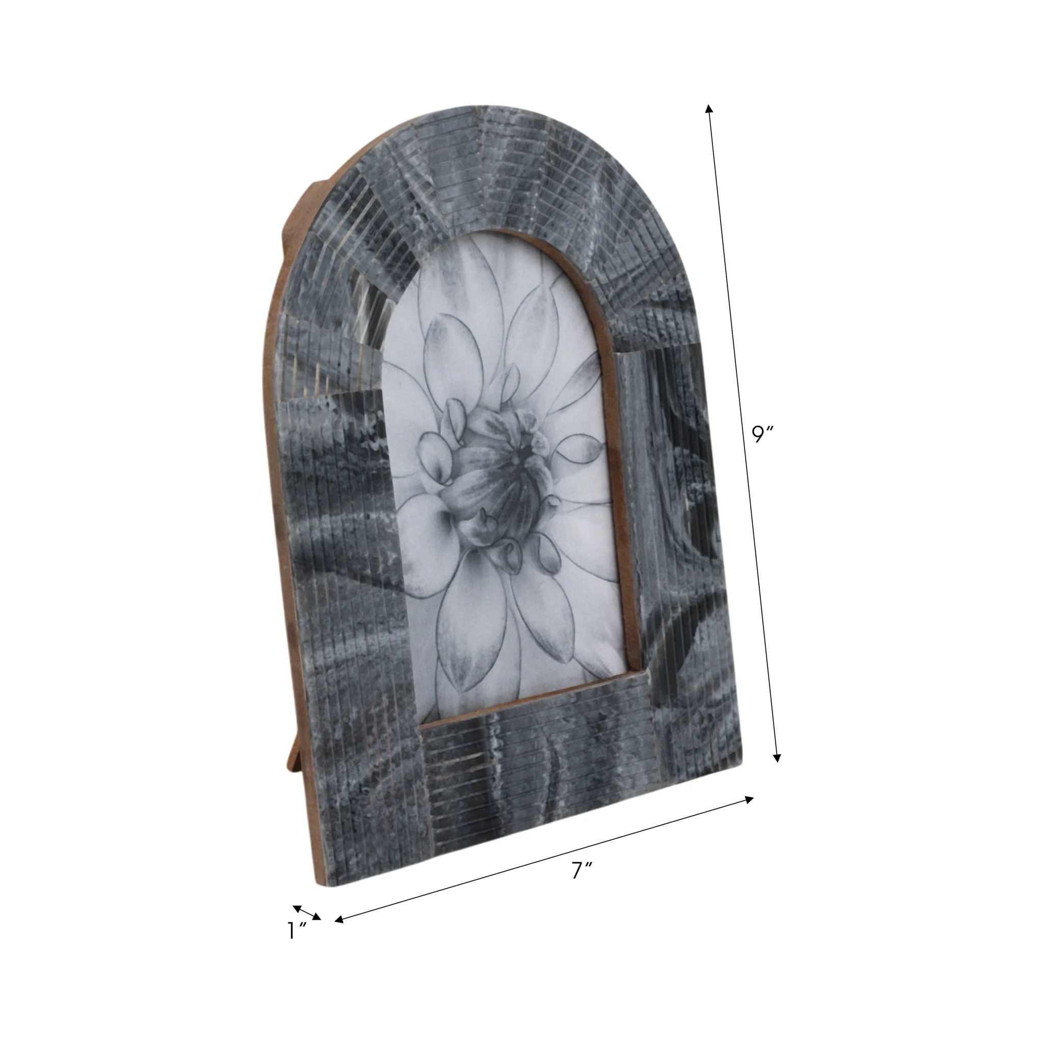 4x6 Grooved Arch Photo Frame, Marbled Grey - Image 7