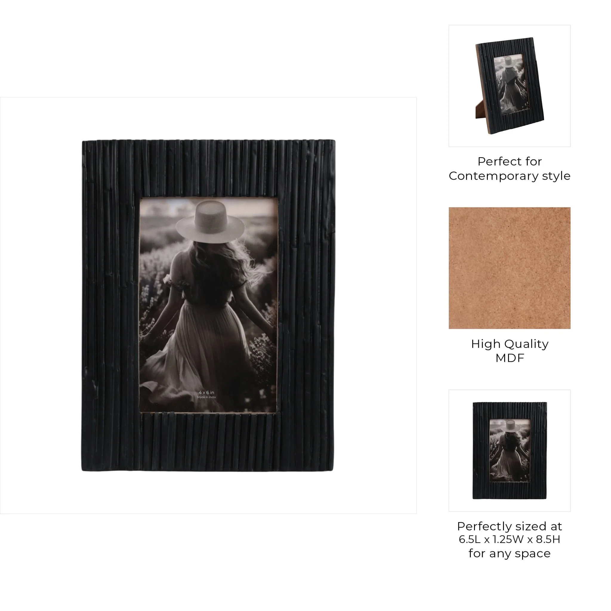 4x6 Jagged Photo Frame, Black - Image 8