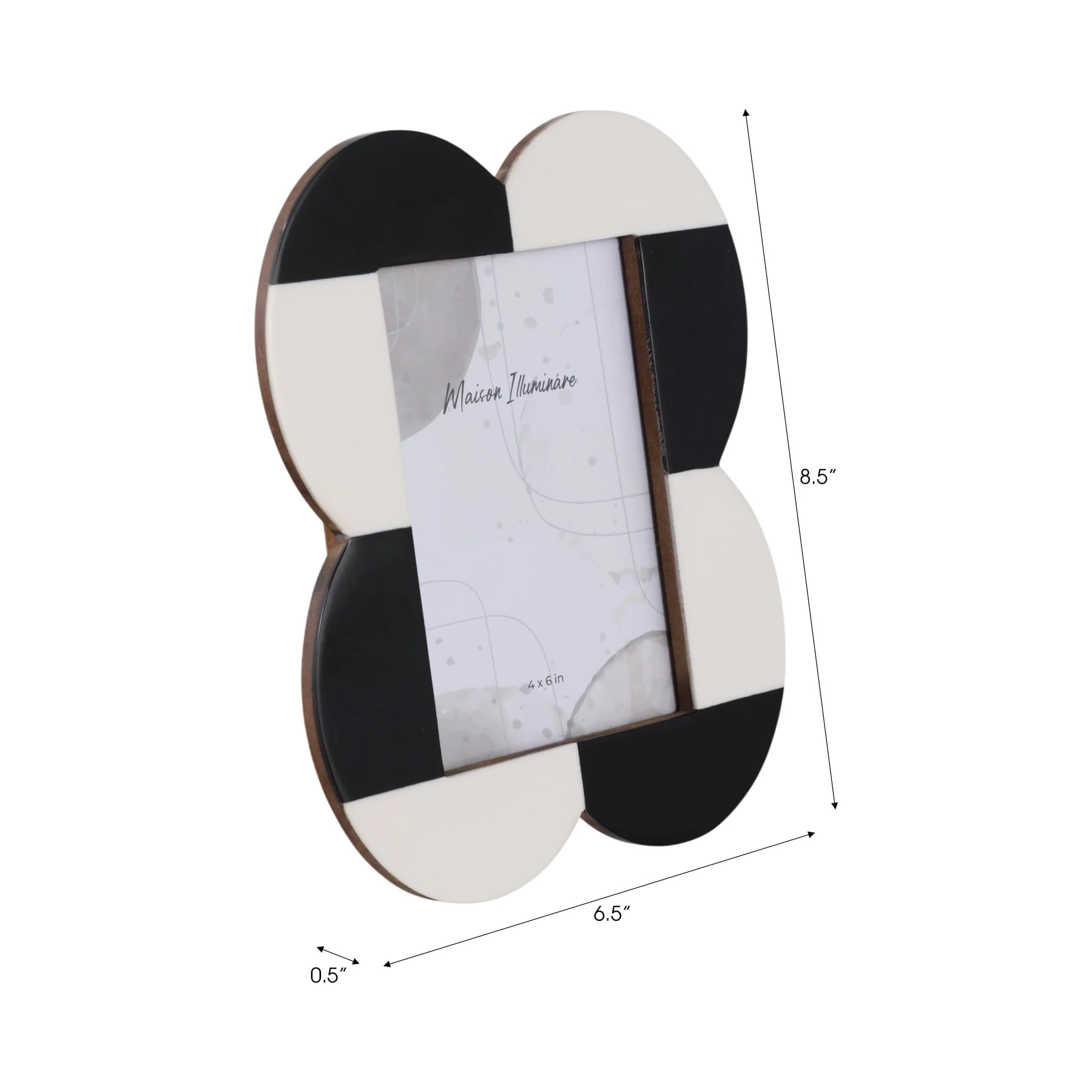 4x6 Large Scallop Photo Frame, Black/white - Image 7
