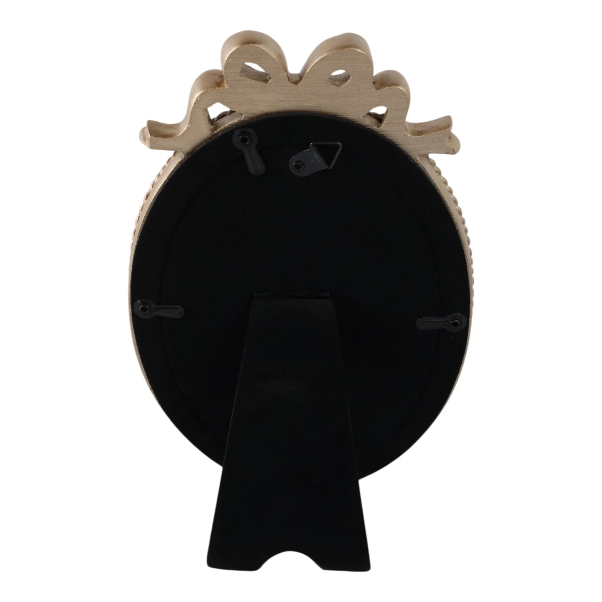 4x6 Oval Coquette Photo Frame With Bow, Gold - Image 4