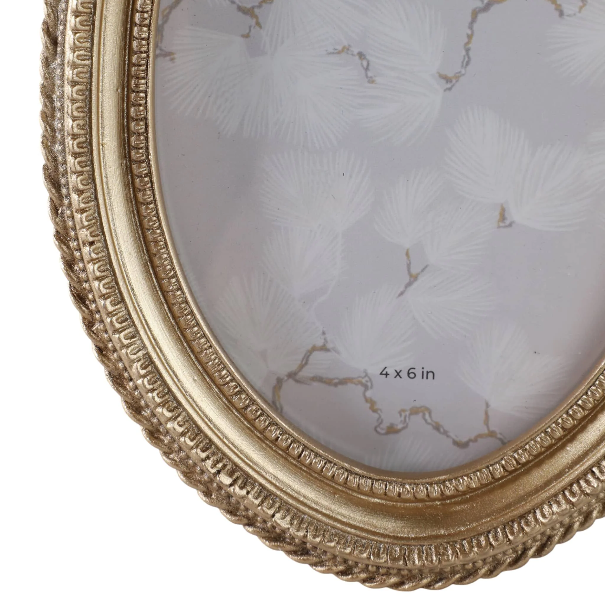 4x6 Oval Coquette Photo Frame With Bow, Gold - Image 5