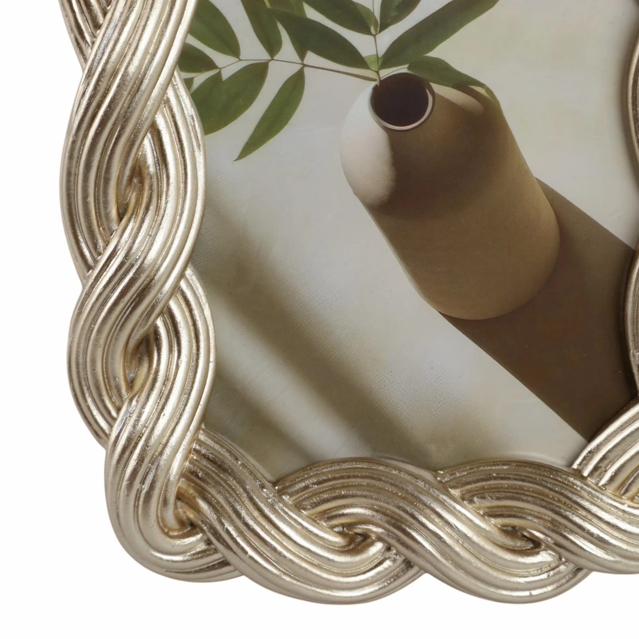 4x6 Polyresin Twisted Rope Photo Frame, Gold - Image 5