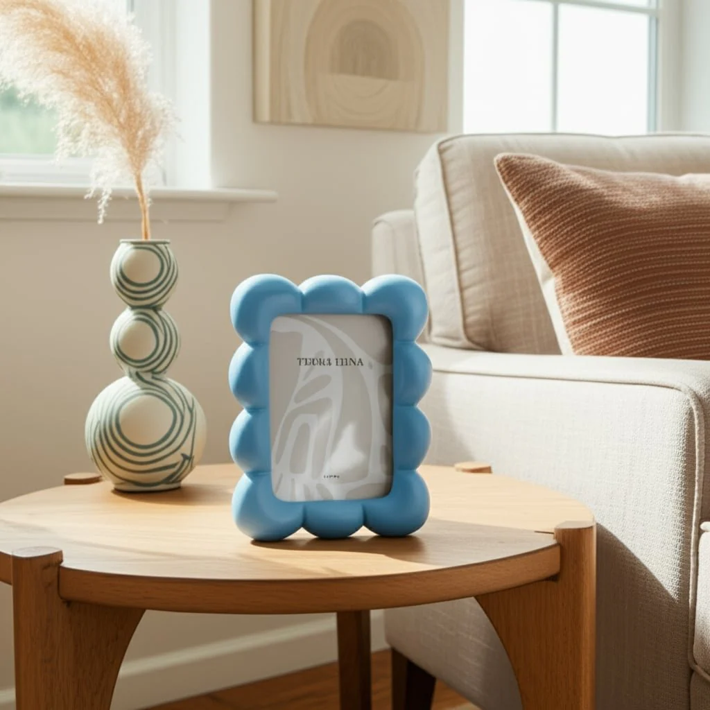 4x6" Puffy Squiggle Photo Frame, Blue - Image 10